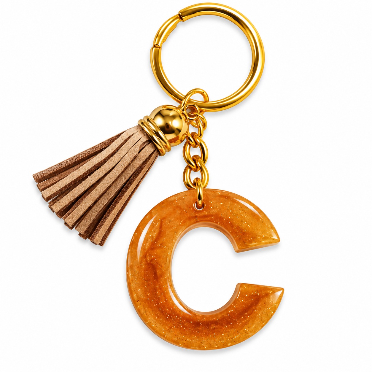 Alphabet Epoxy Resin Keychain