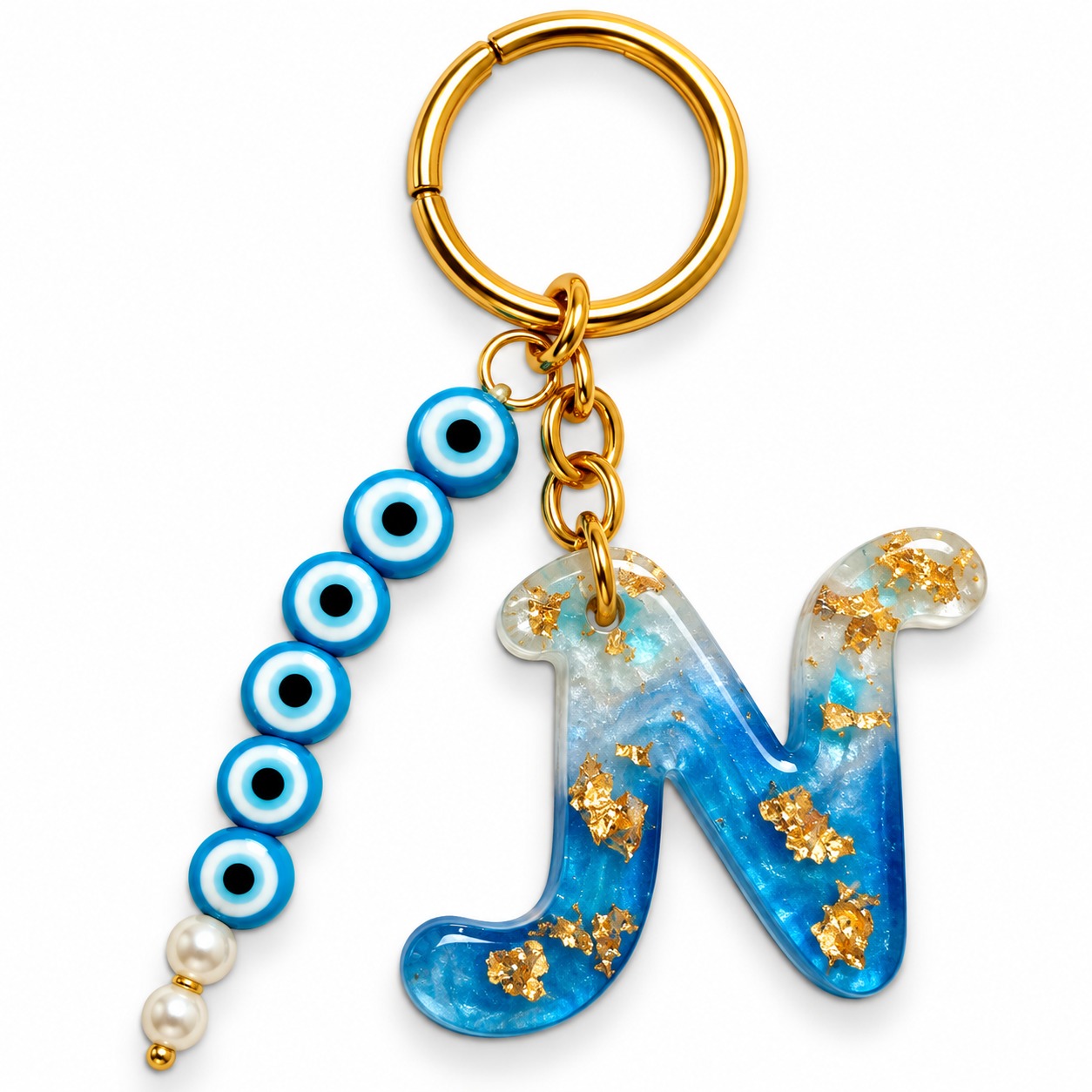 Alphabet Epoxy Resin Keychain