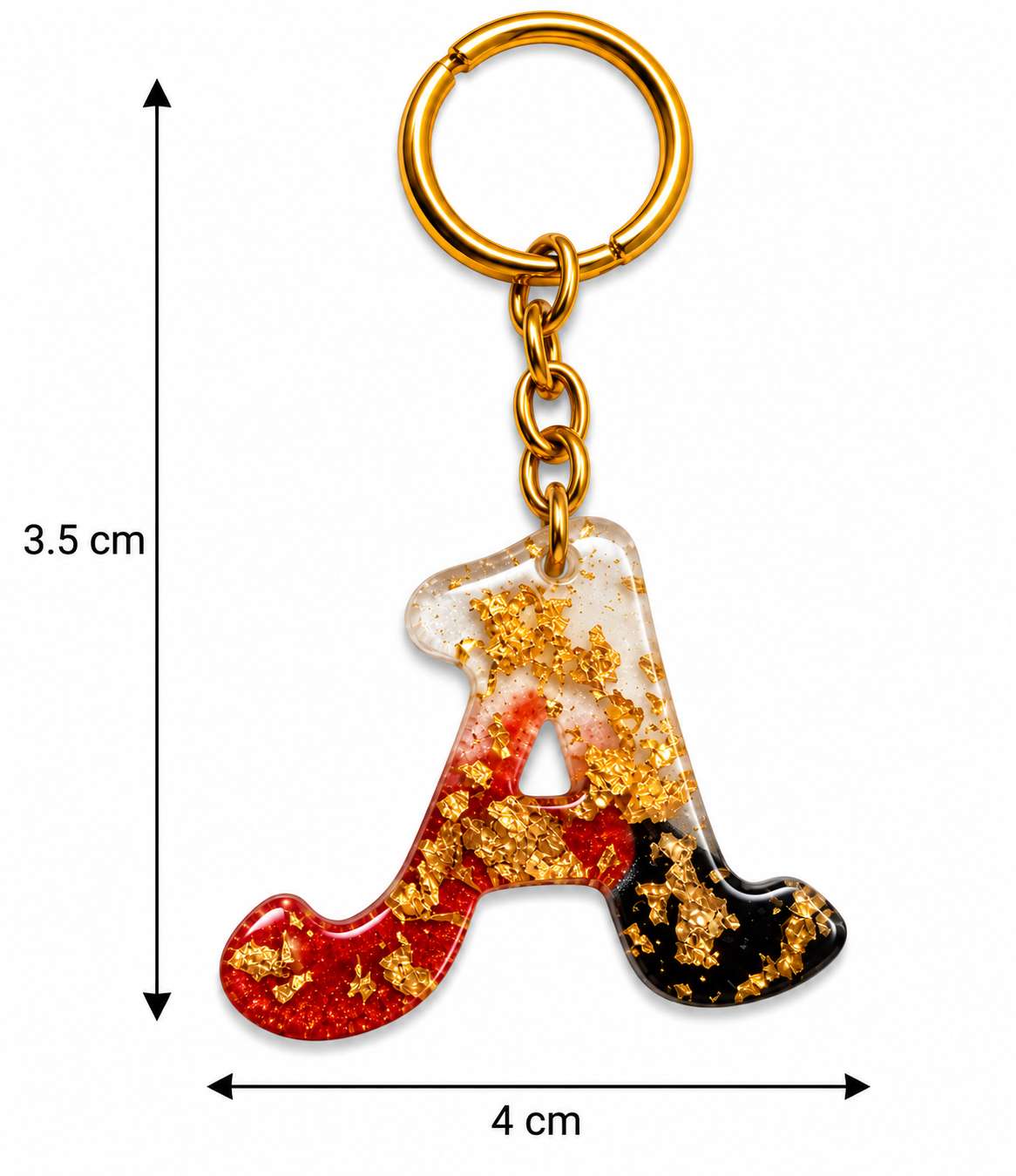 Alphabet Epoxy Resin Keychain