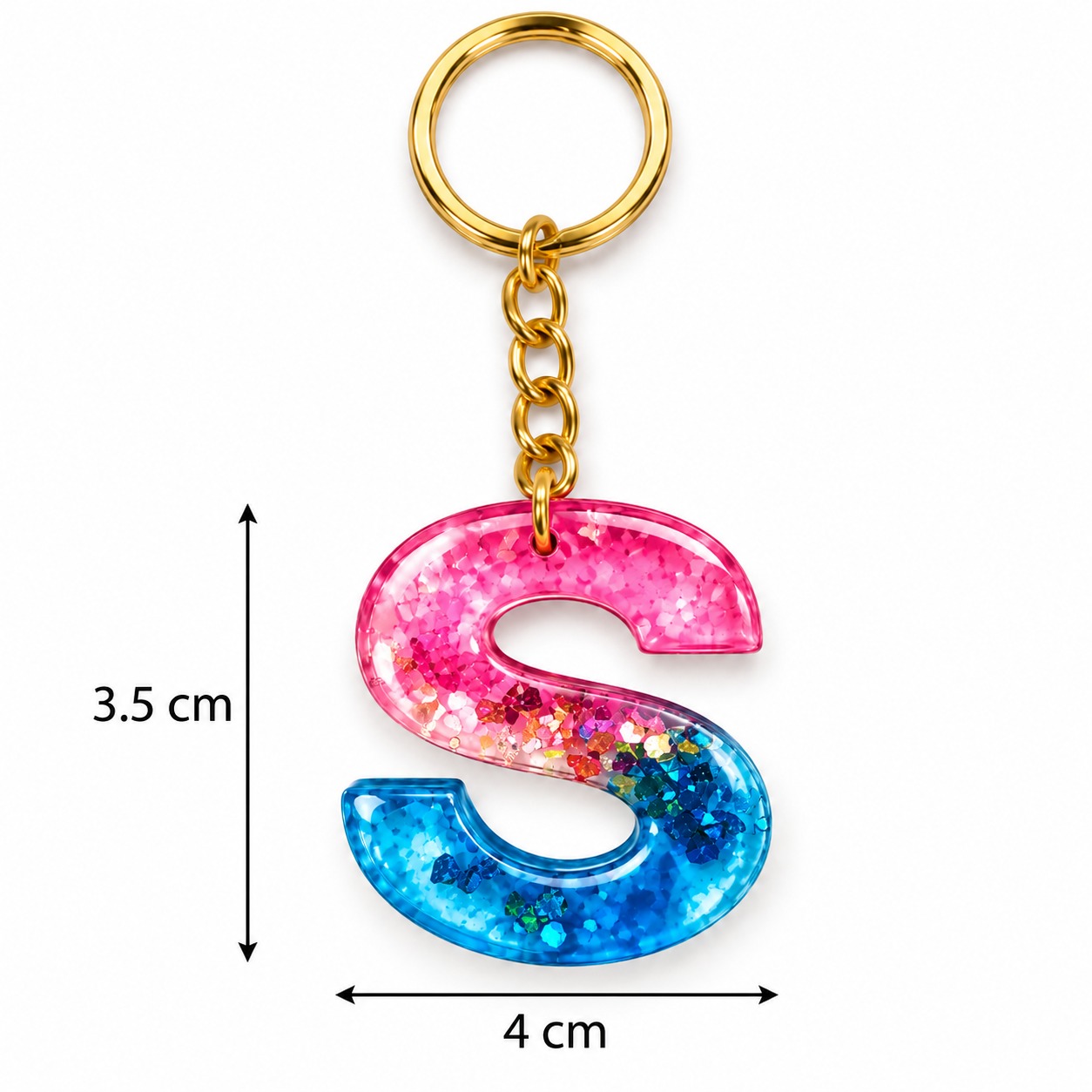 Alphabet Epoxy Resin Keychain