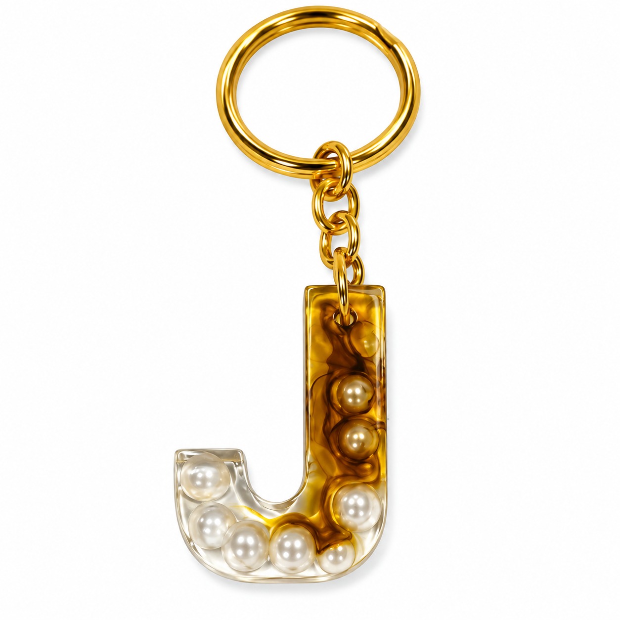 Alphabet Epoxy Resin Keychain