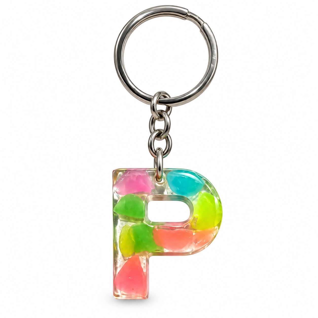Alphabet Epoxy Resin Keychain