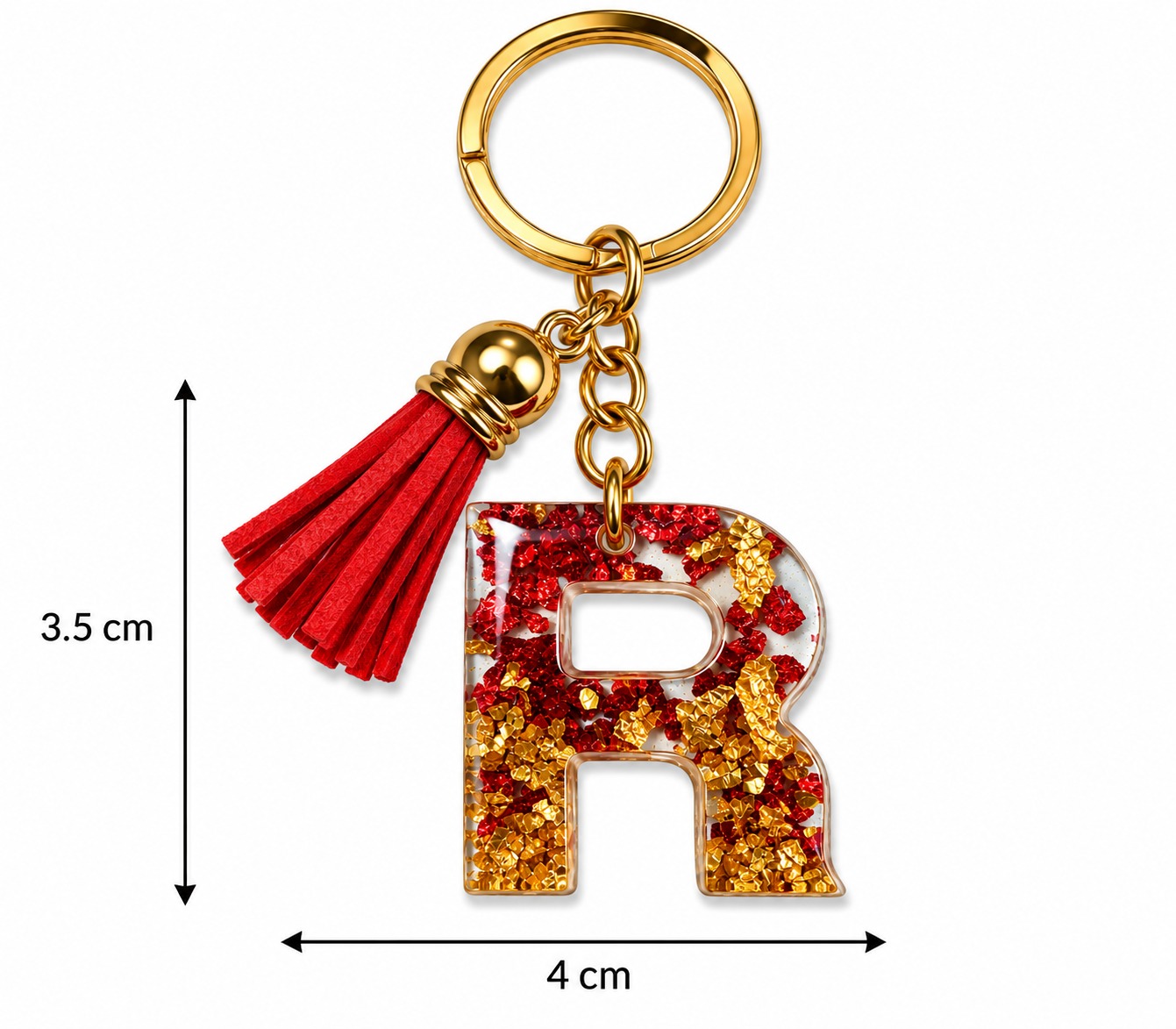 Alphabet Epoxy Resin Keychain