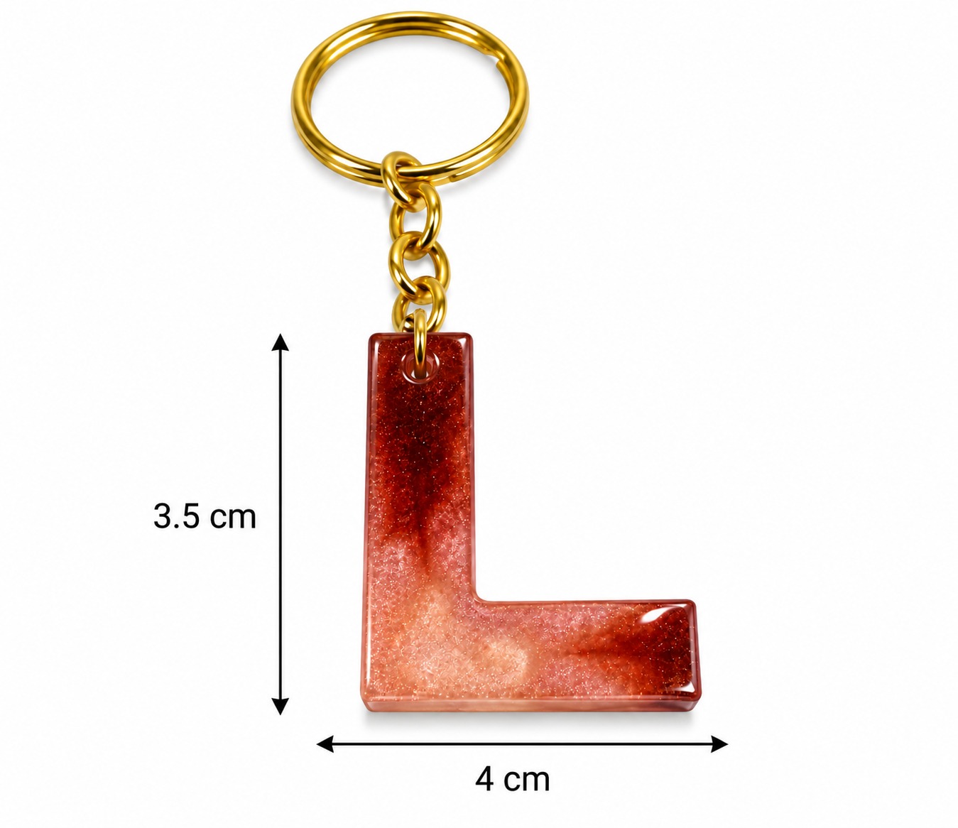 Alphabet Epoxy Resin Keychain