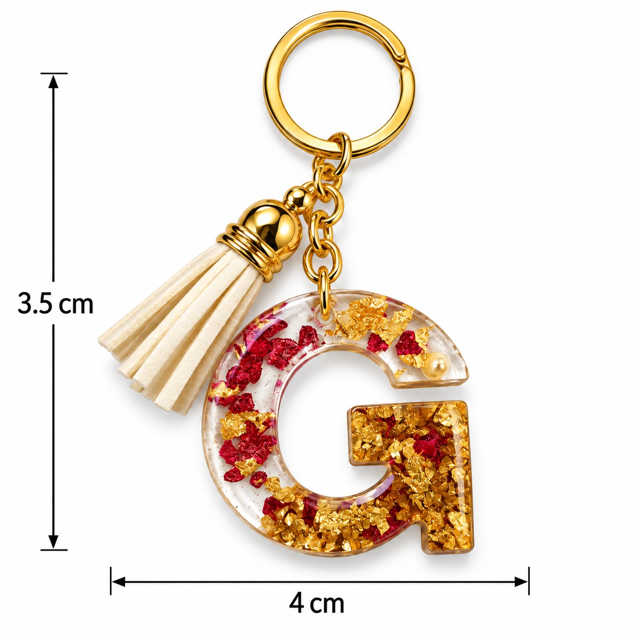 Alphabet Epoxy Resin Keychain