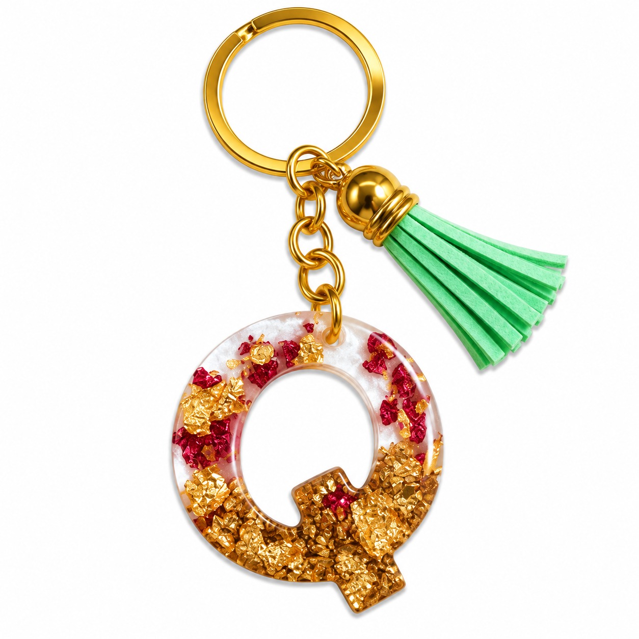 Alphabet Epoxy Resin Keychain