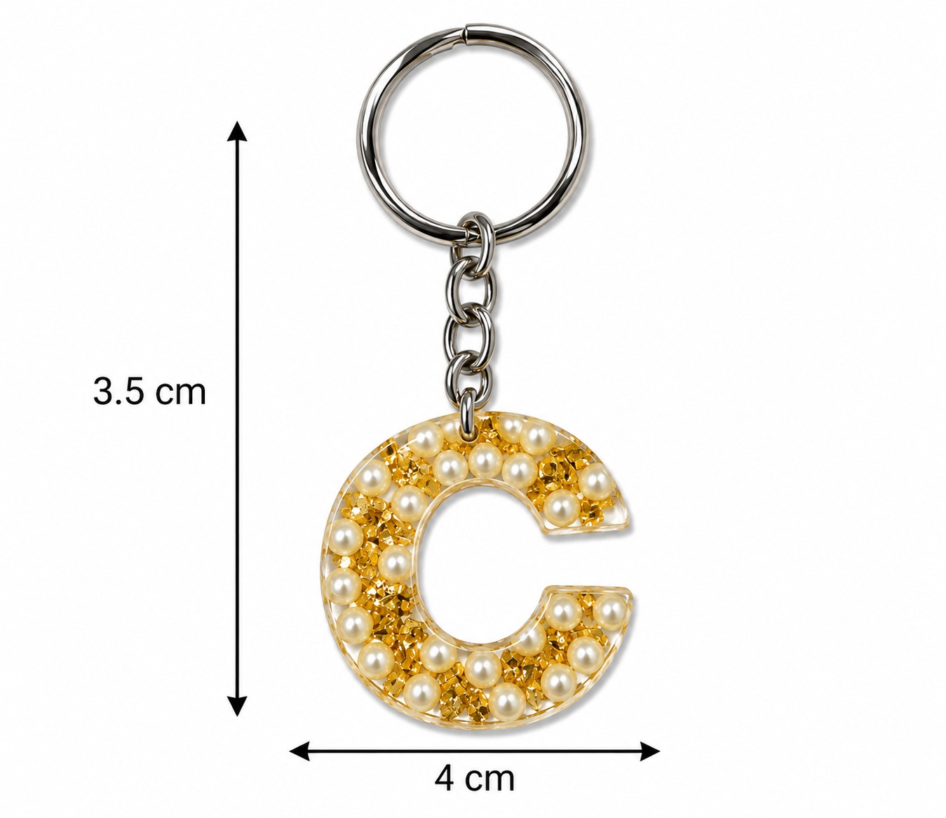 Alphabet Epoxy Resin Keychain