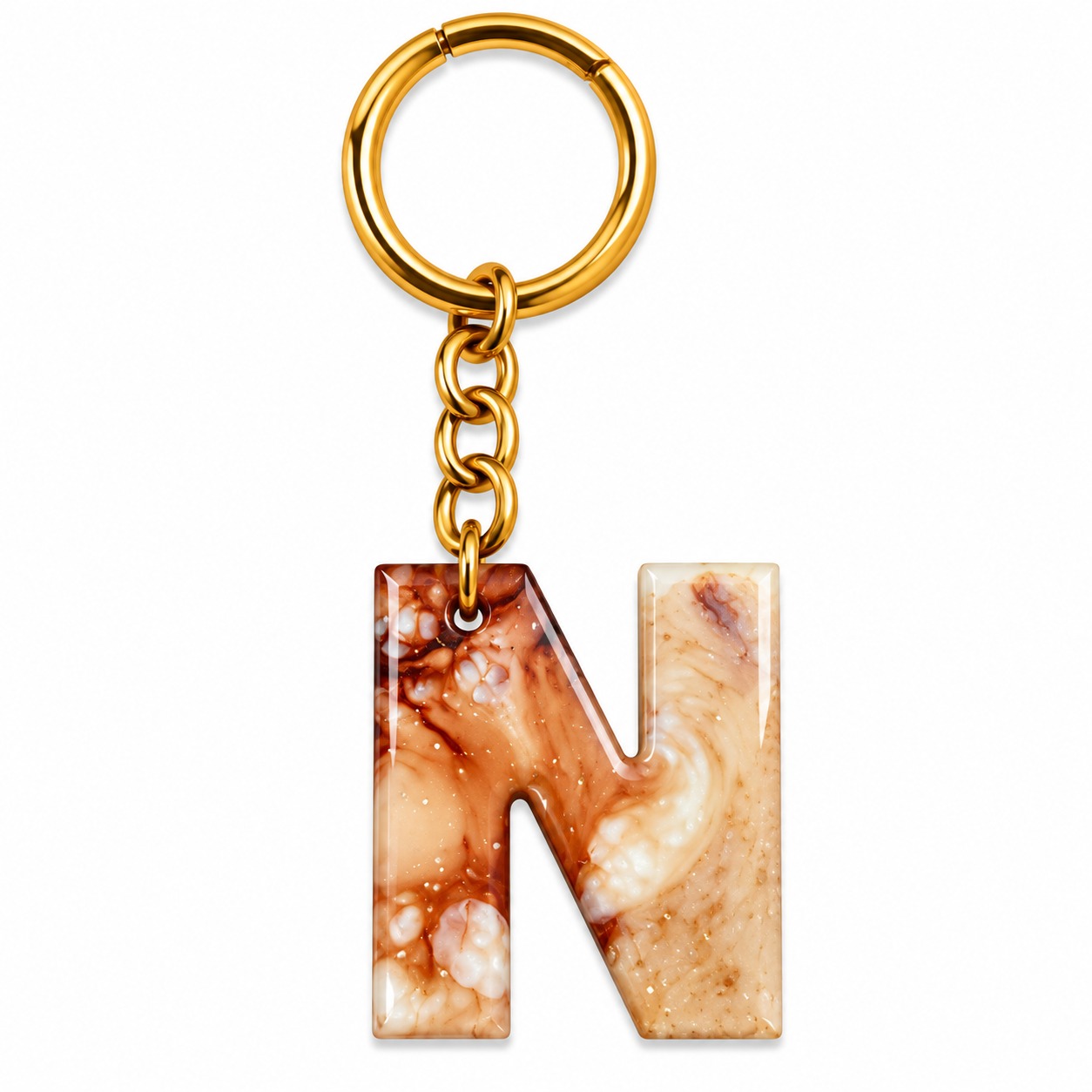 Alphabet Epoxy Resin Keychain