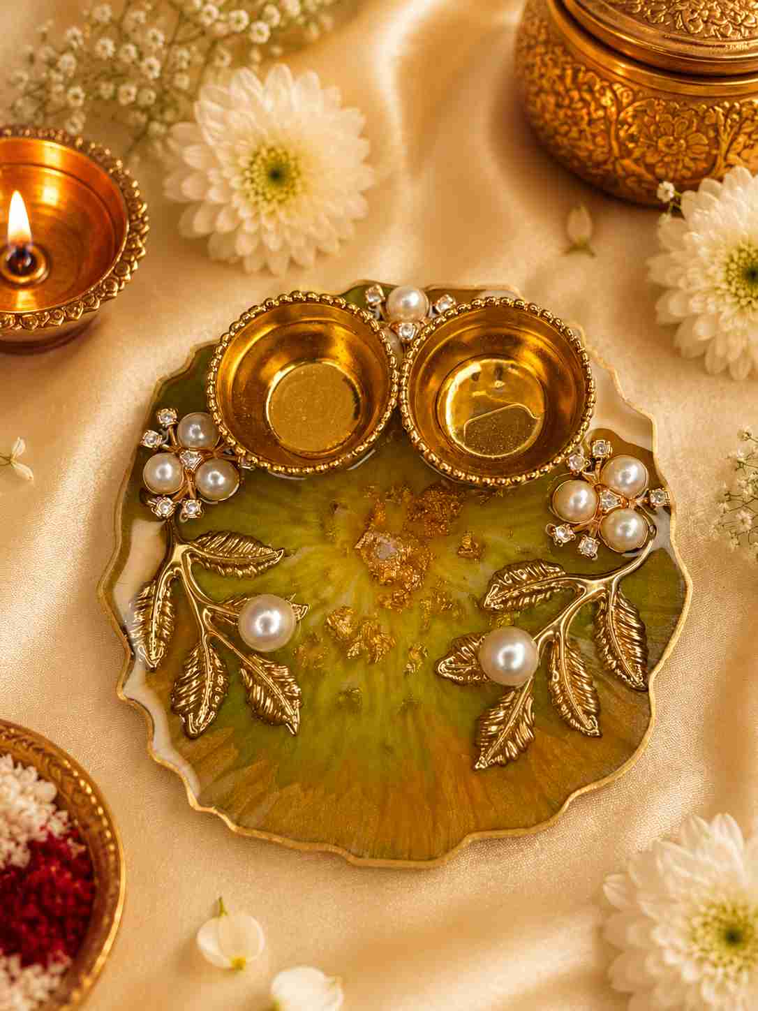 Resin Luxury Pooja Thali 