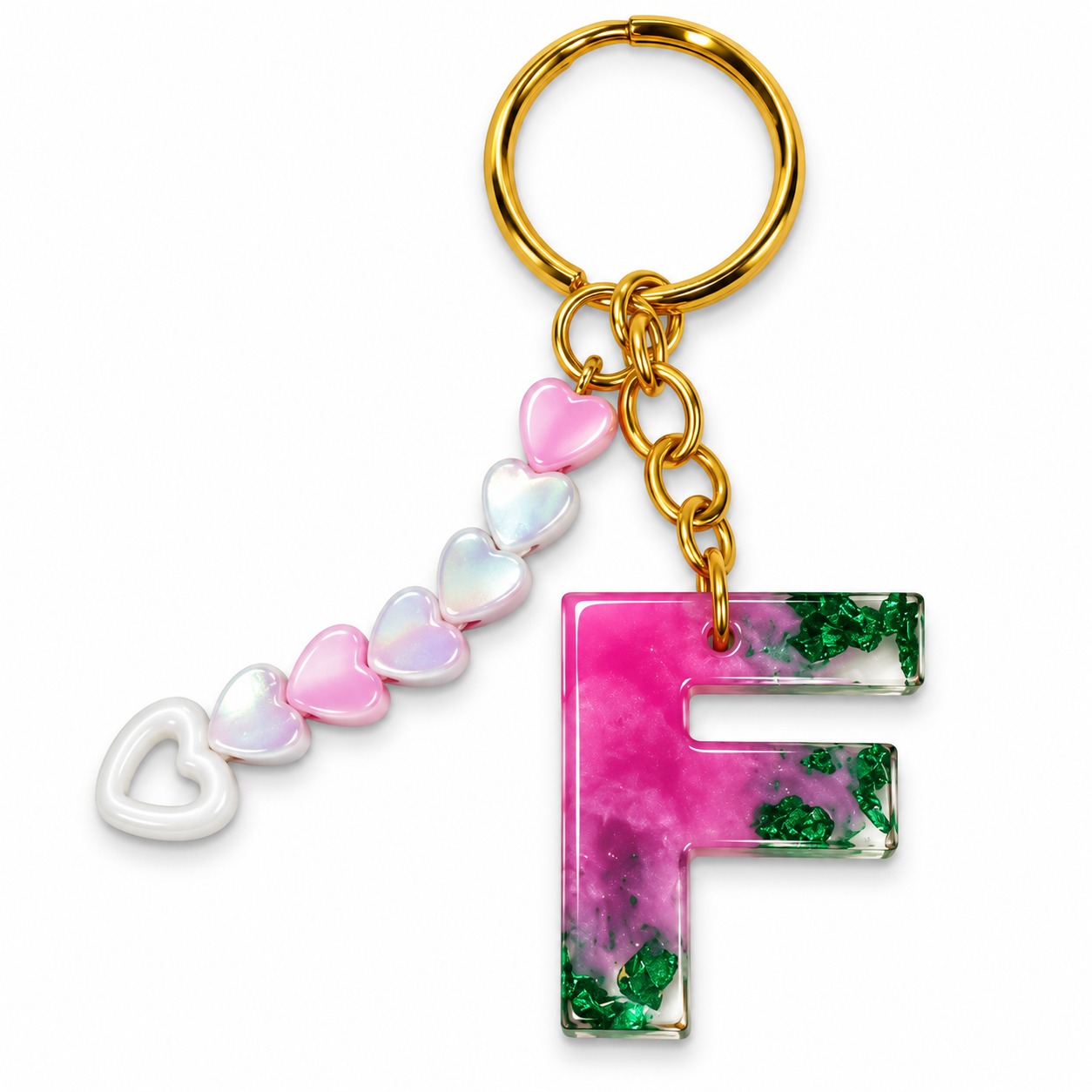 Alphabet Epoxy Resin Keychain