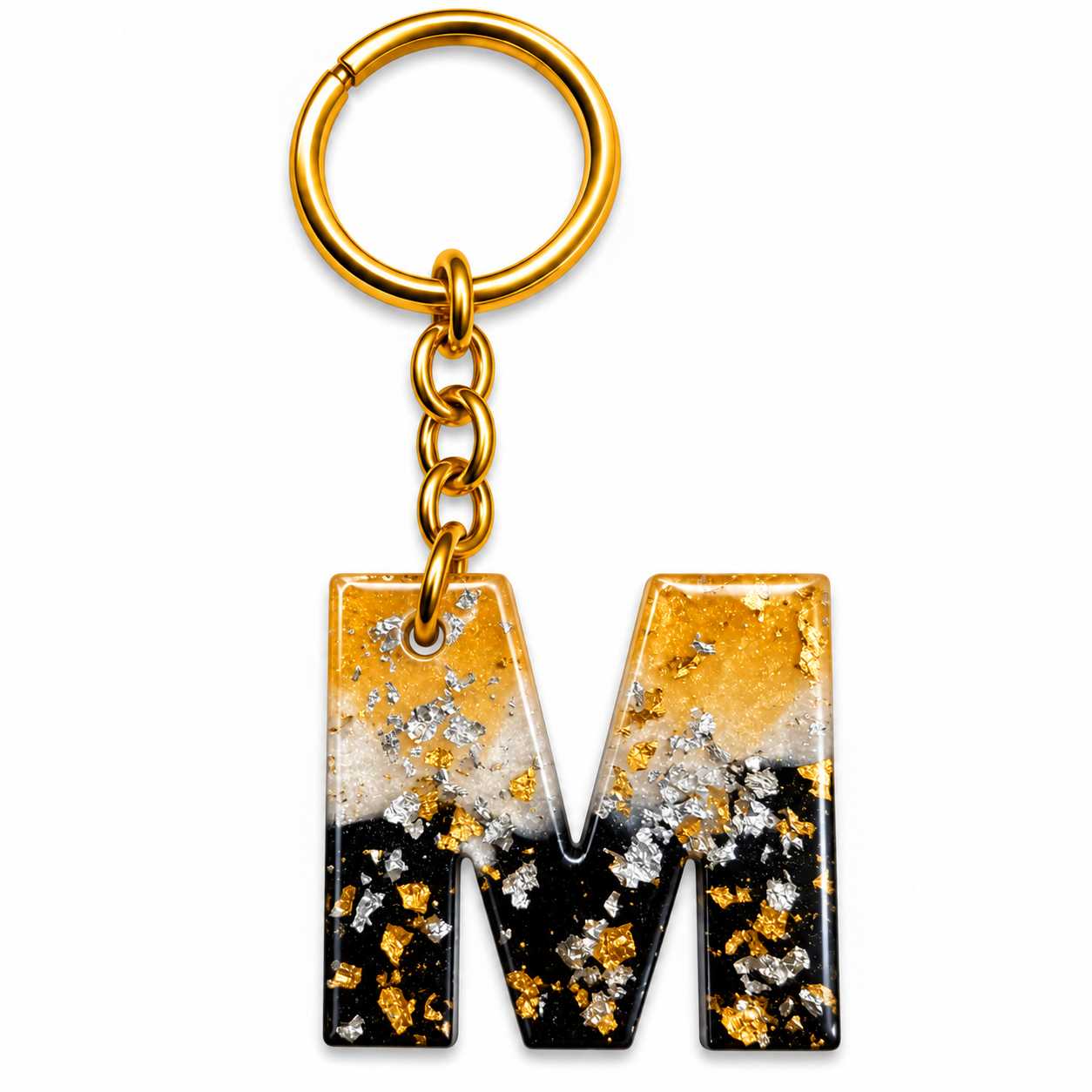 Alphabet Epoxy Resin Keychain
