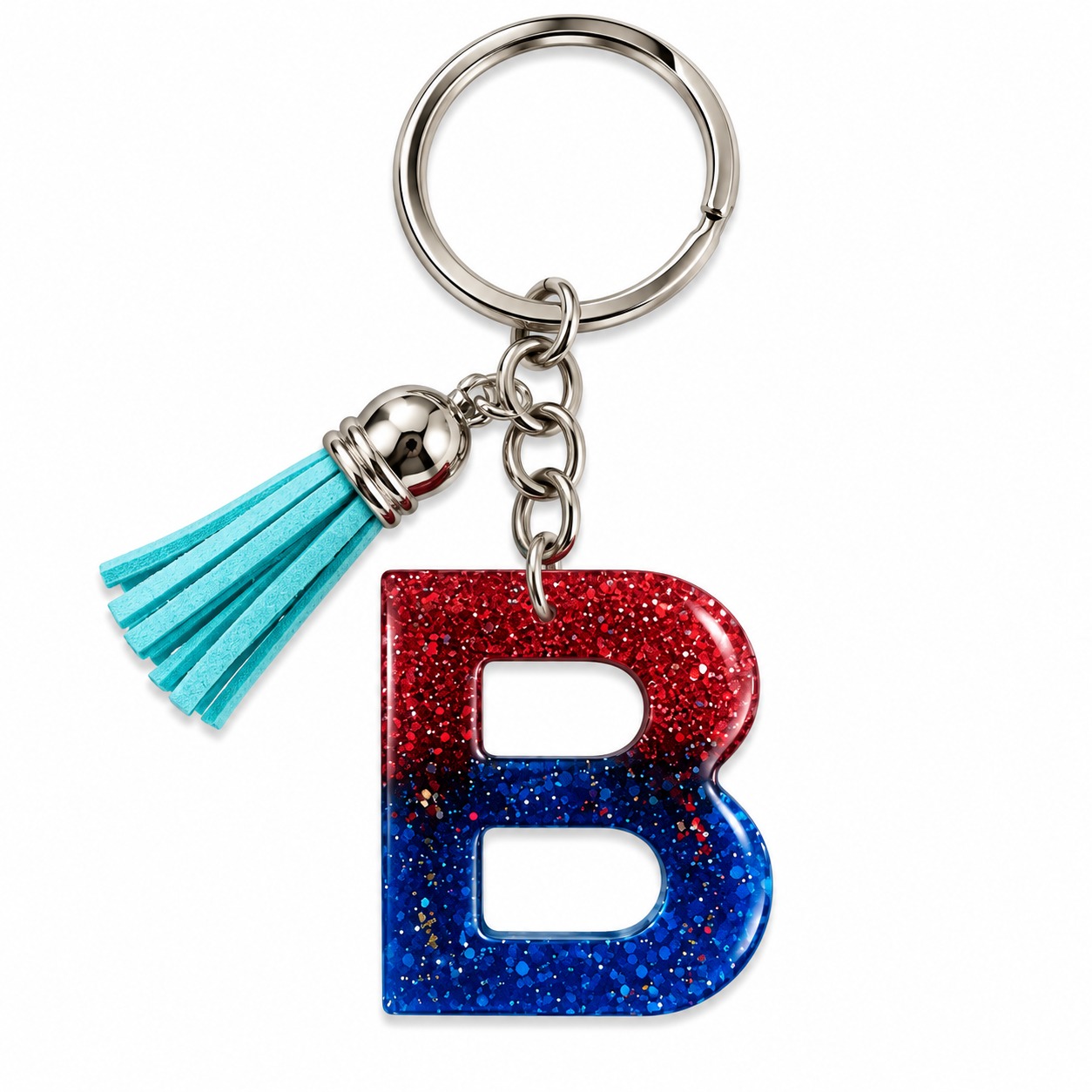 Alphabet Epoxy Resin Keychain