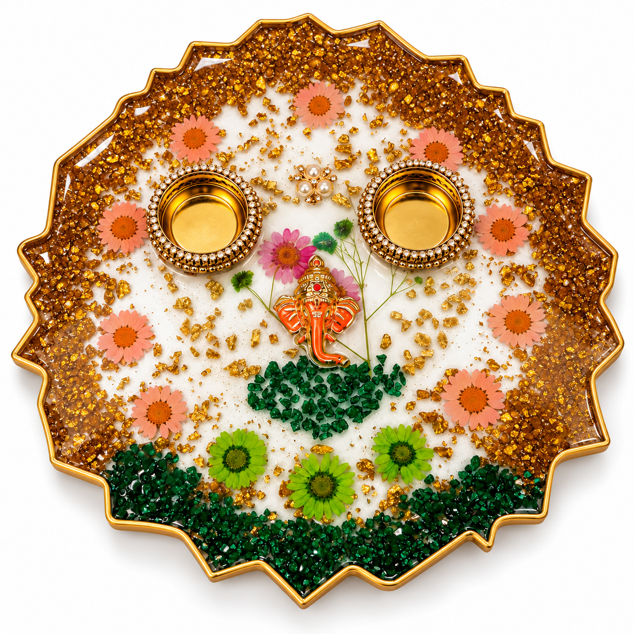 Resin Luxury Pooja Thali BIG SIZE