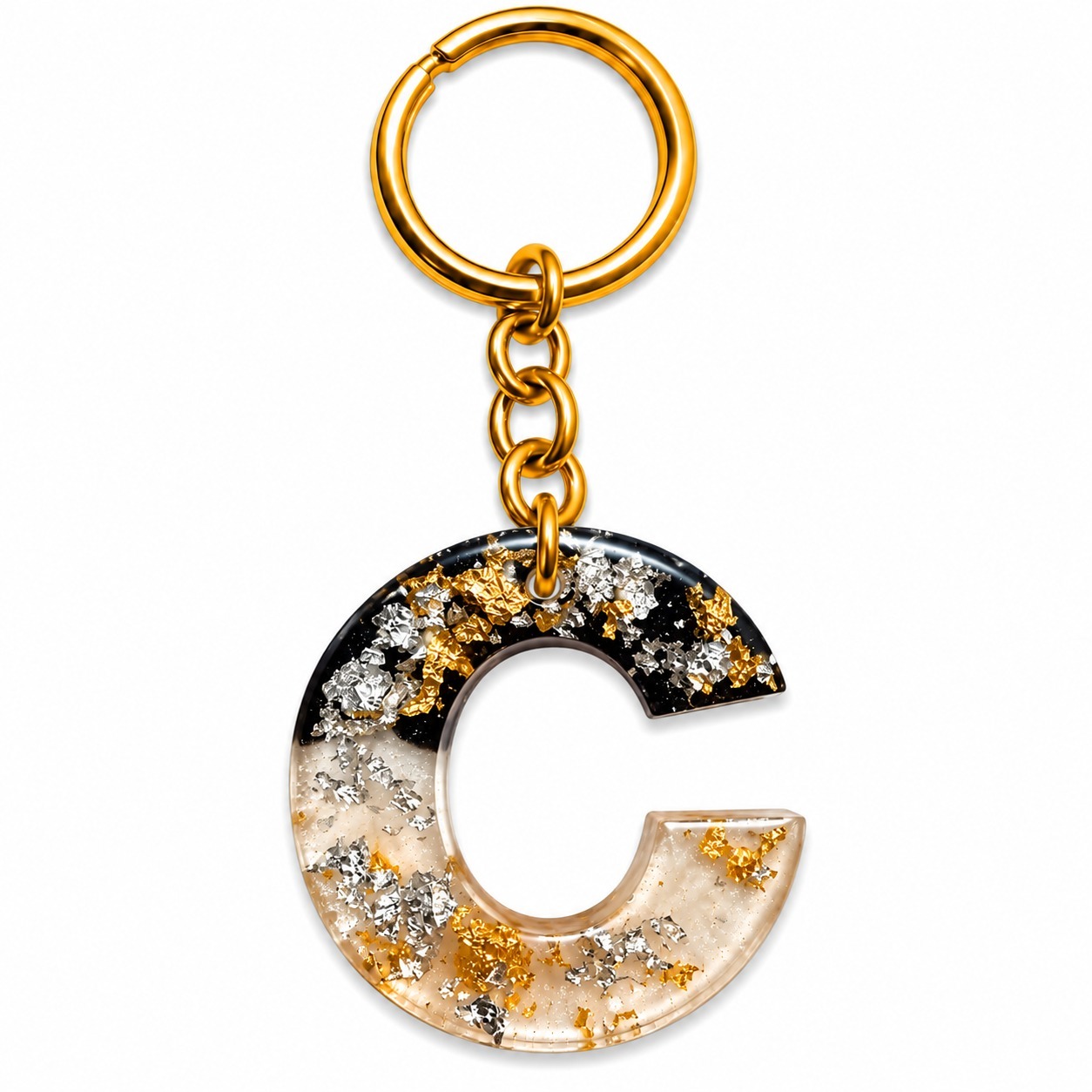 Alphabet Epoxy Resin Keychain
