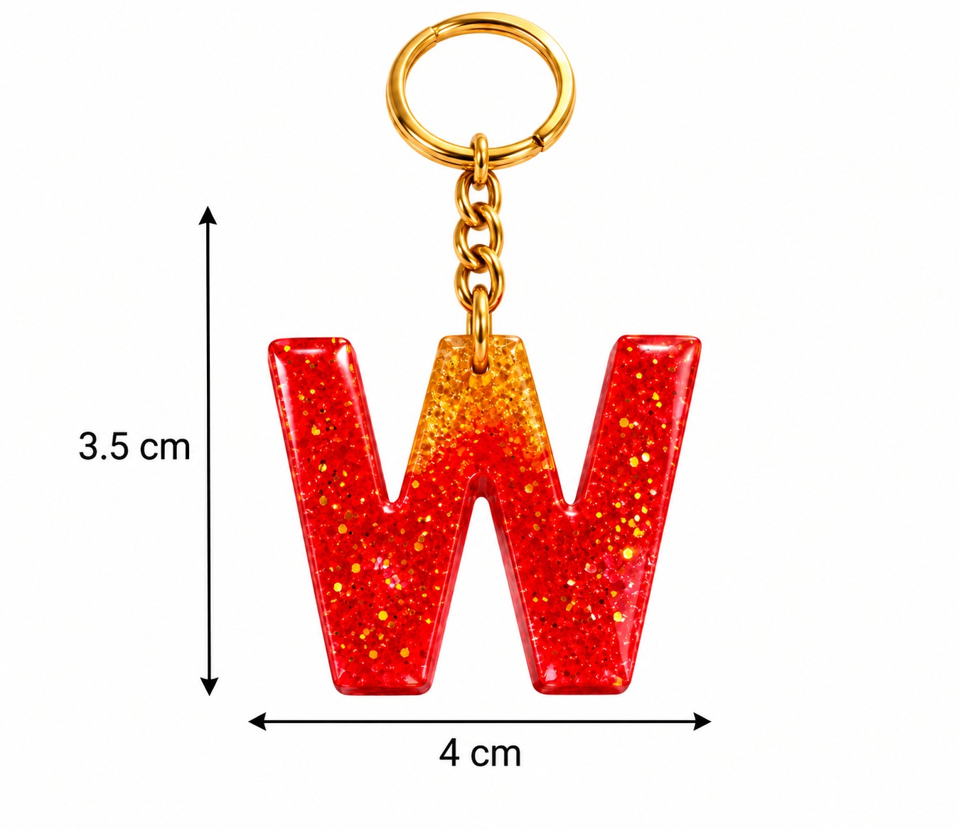 Alphabet Epoxy Resin Keychain