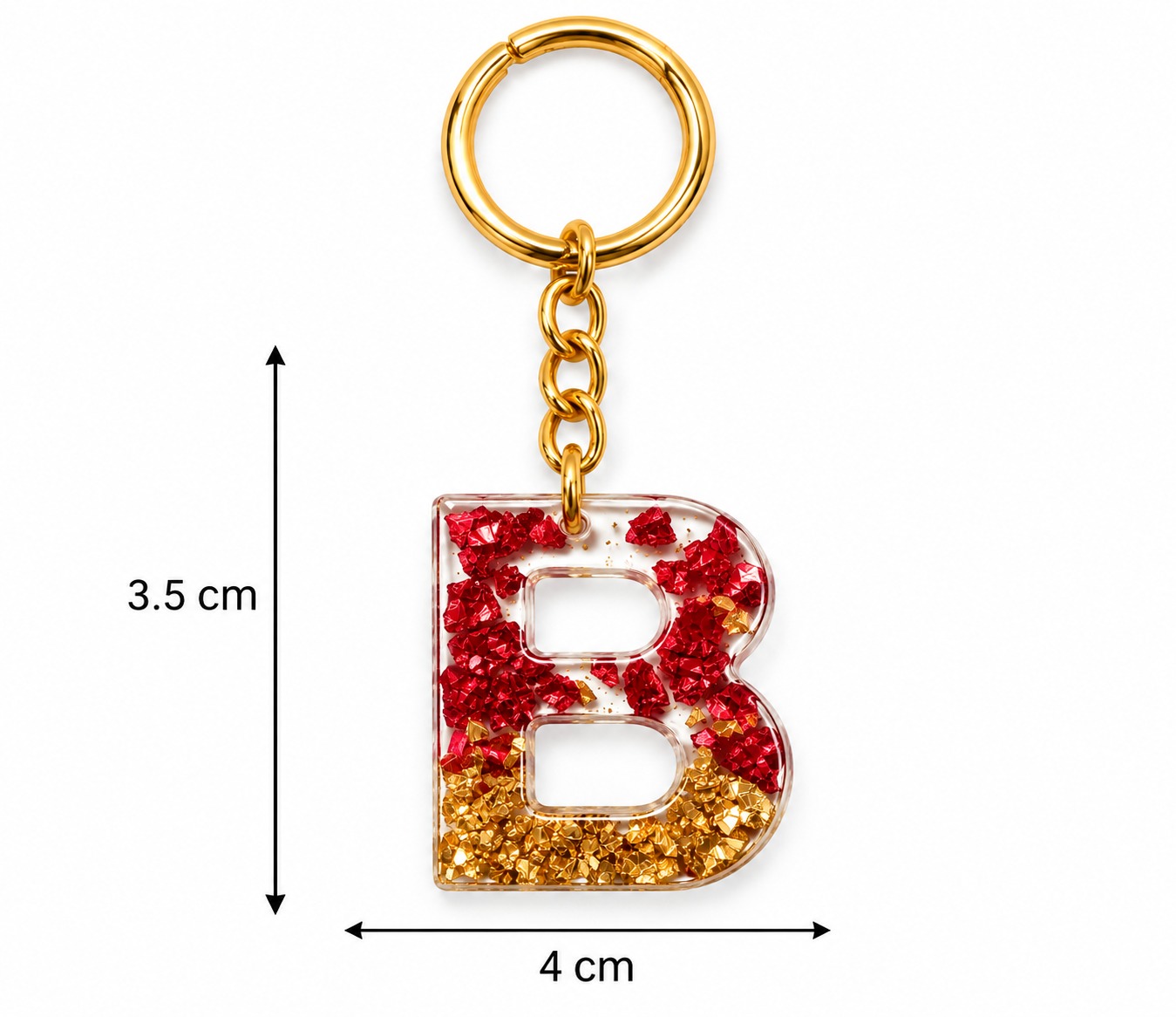Alphabet Epoxy Resin Keychain