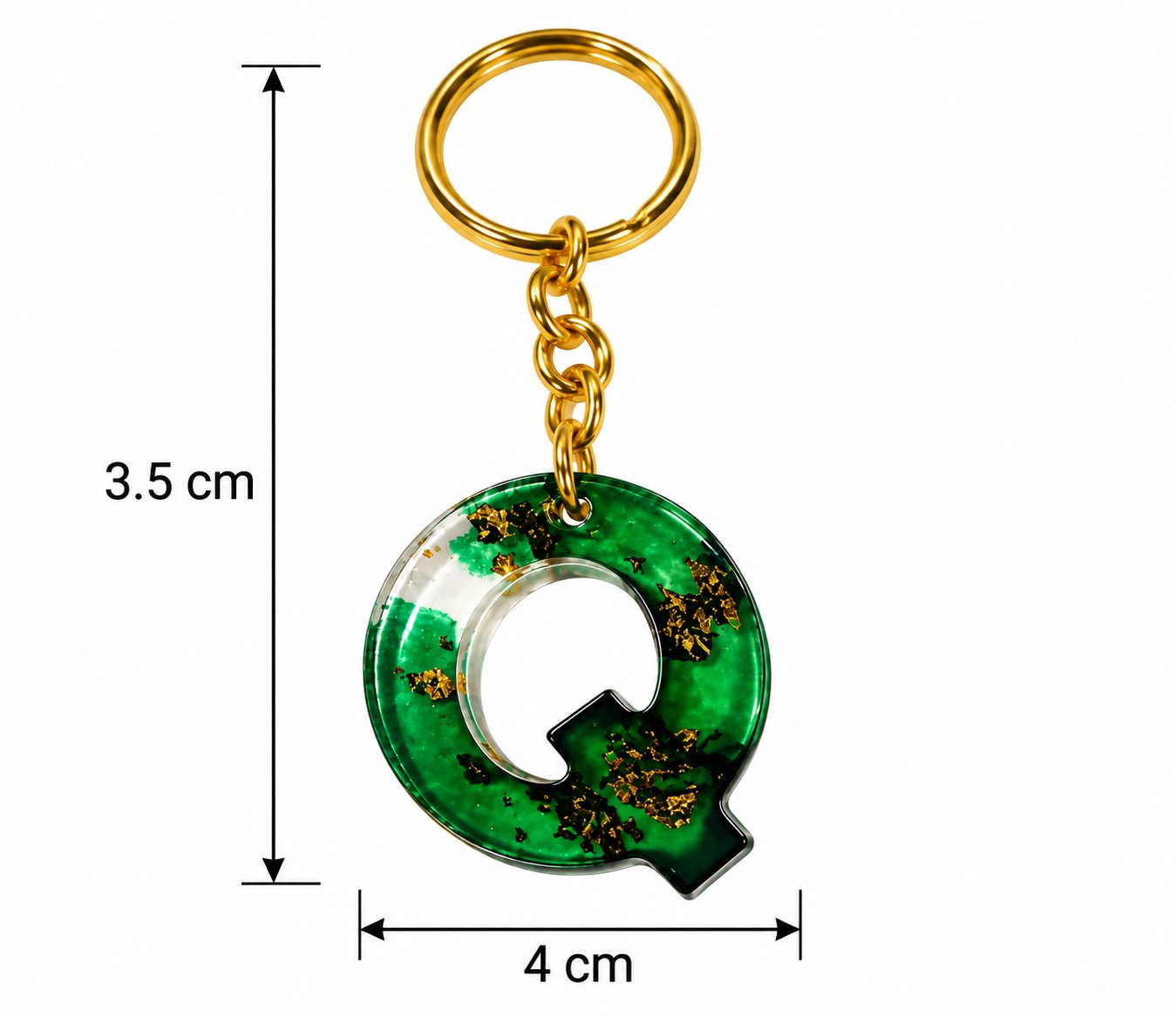 Alphabet Epoxy Resin Keychain