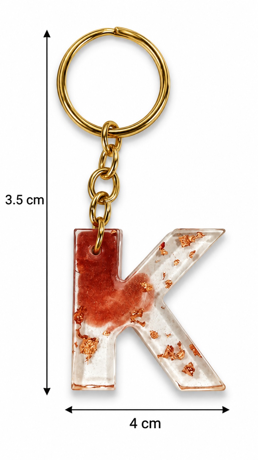 Alphabet Epoxy Resin Keychain