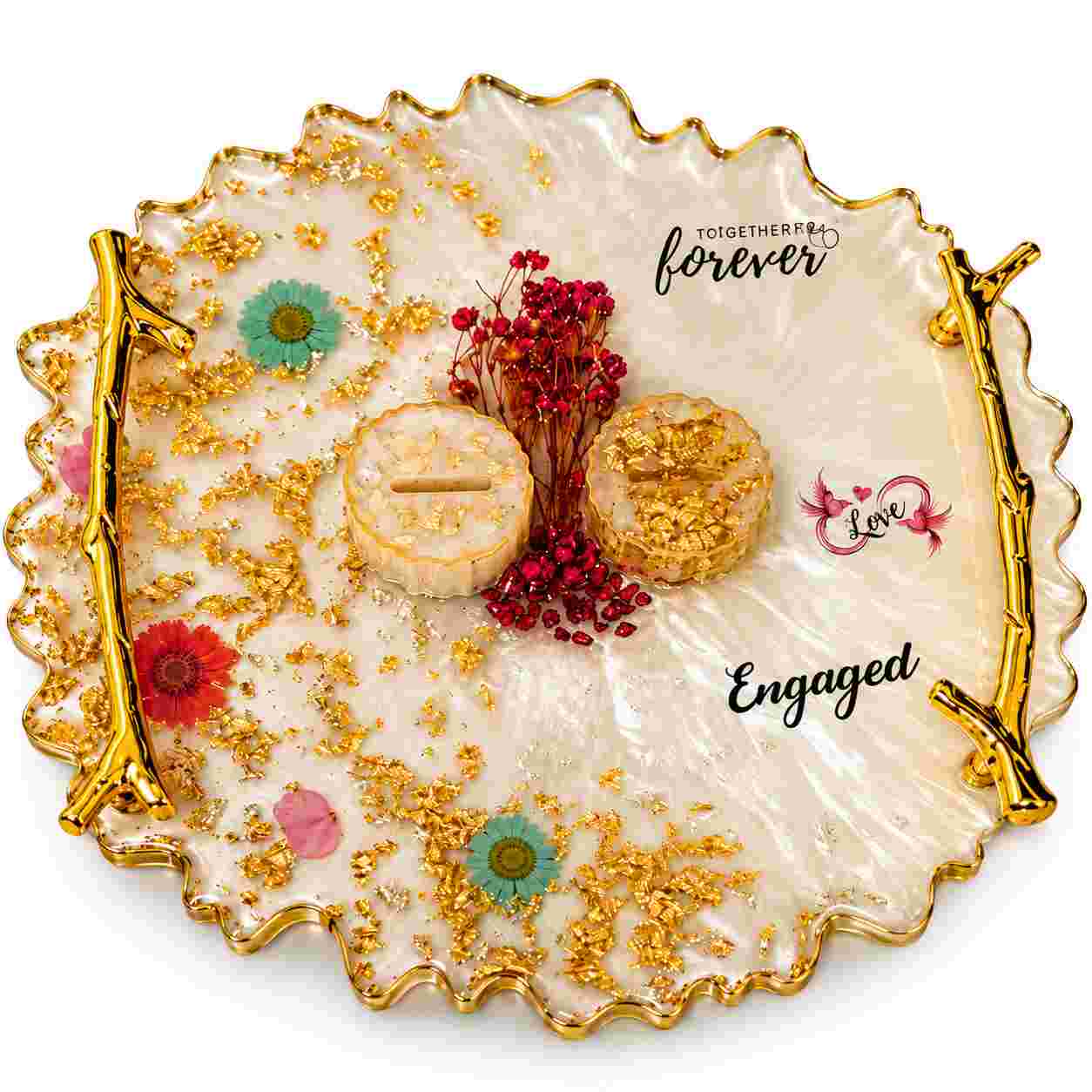 Luxury Resin Engagement Ring Platter