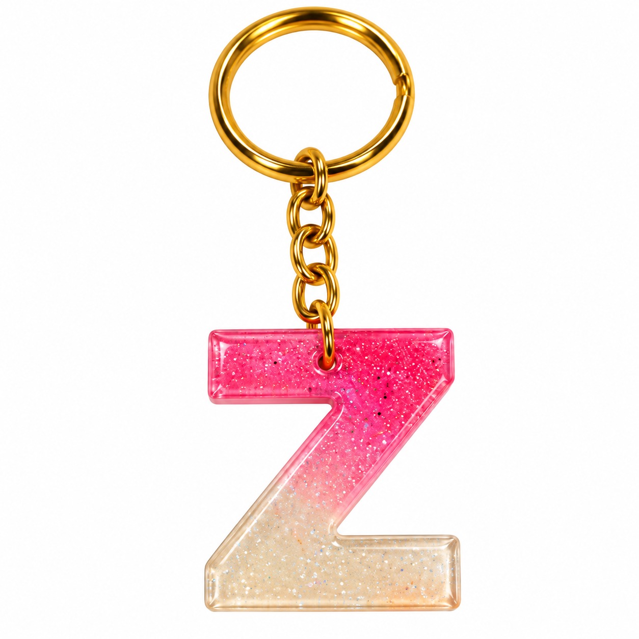 Alphabet Epoxy Resin Keychain