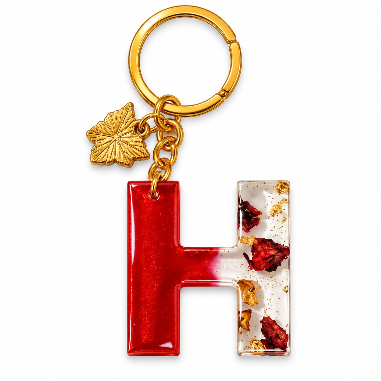 Alphabet Epoxy Resin Keychain