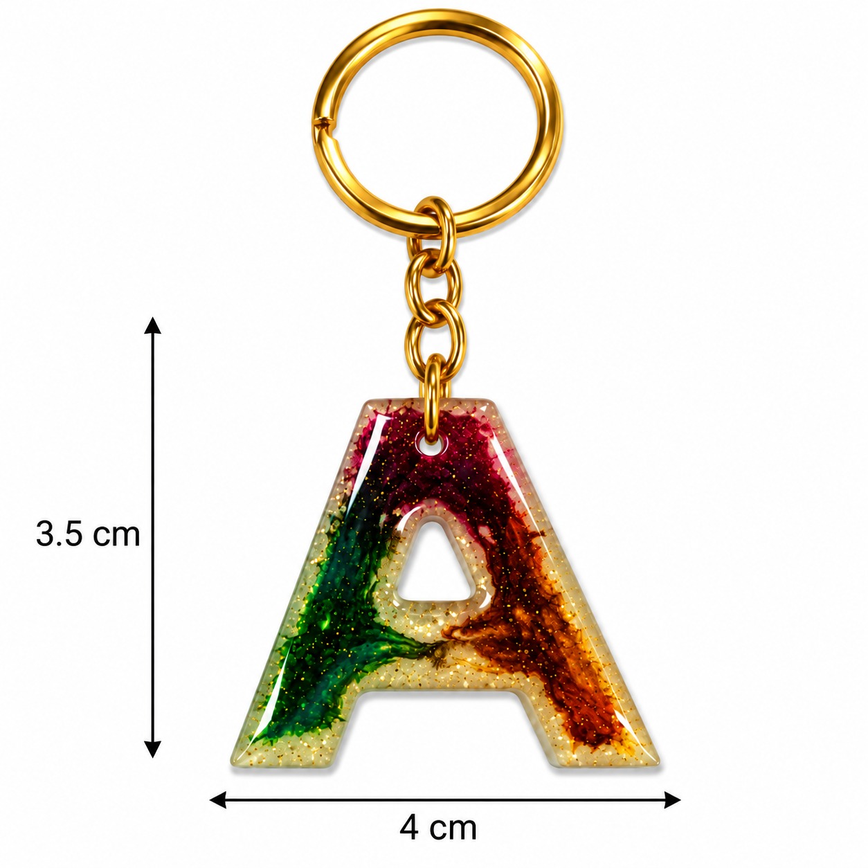 Alphabet Epoxy Resin Keychain