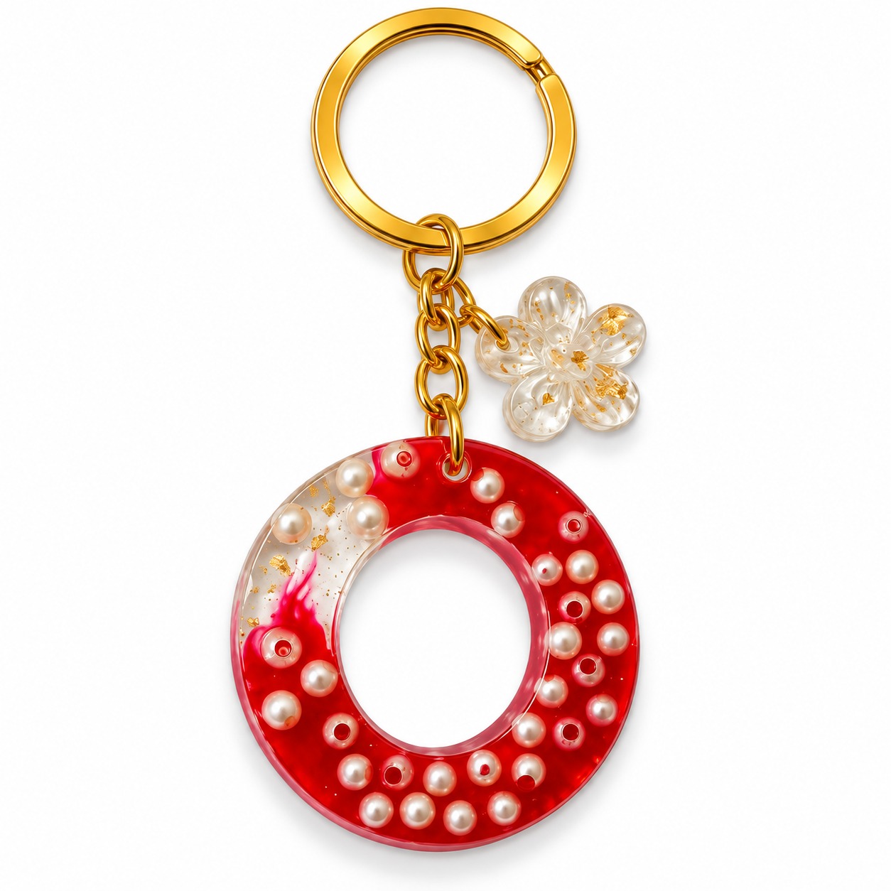 Alphabet Epoxy Resin Keychain