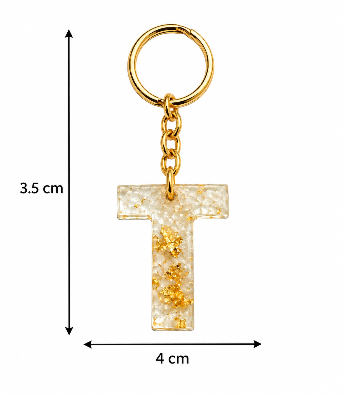 Alphabet Epoxy Resin Keychain