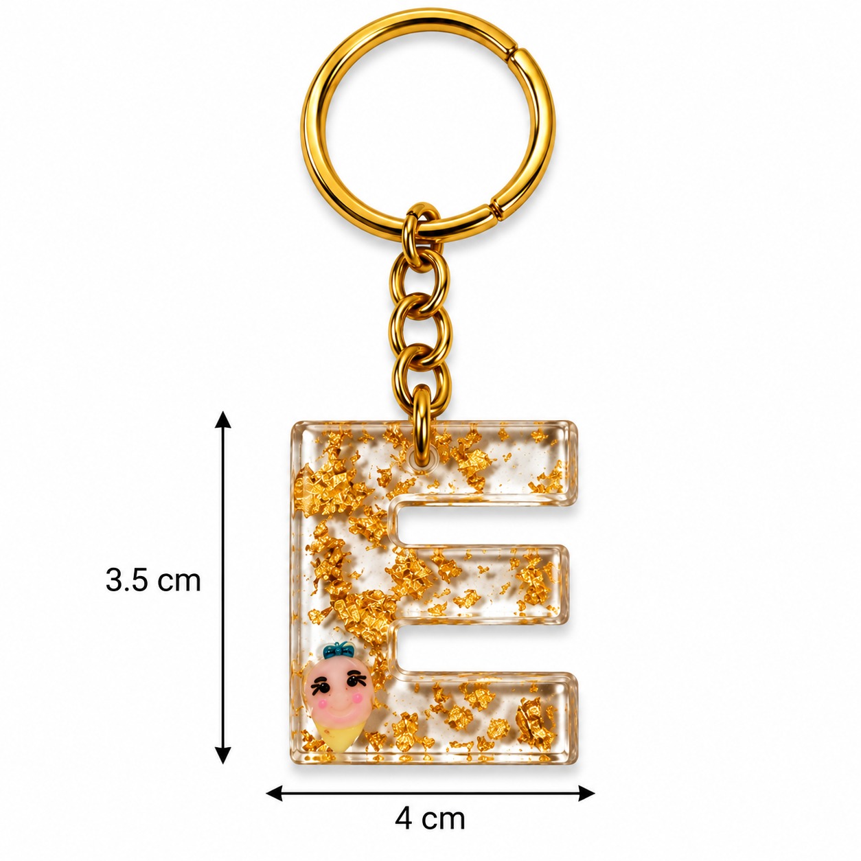 Alphabet Epoxy Resin Keychain