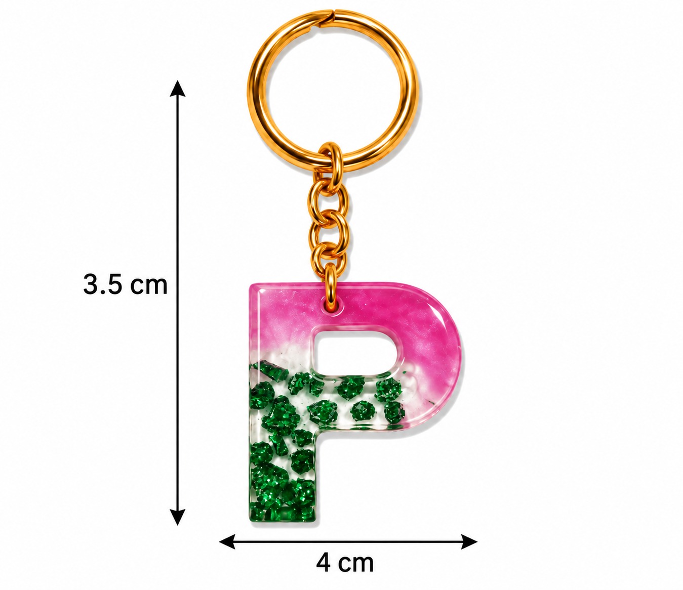 Alphabet Epoxy Resin Keychain