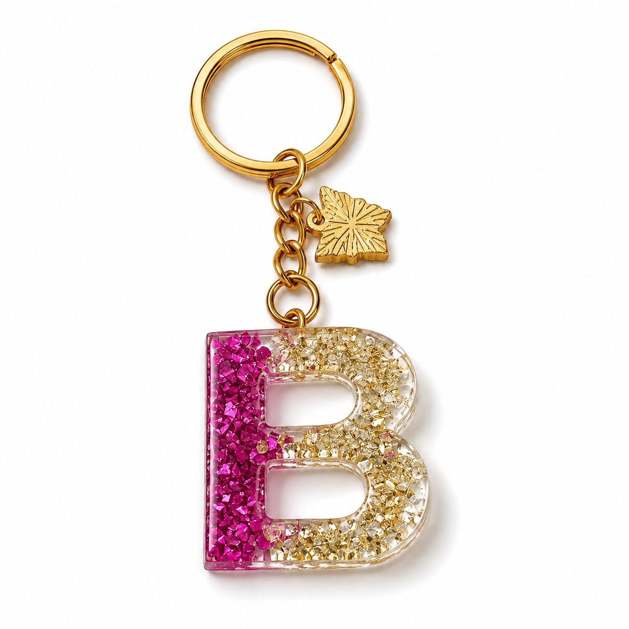 Alphabet Epoxy Resin Keychain