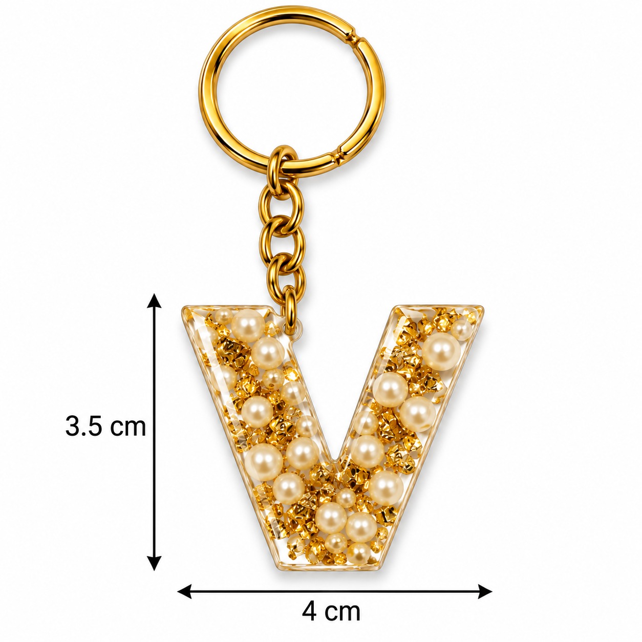 Alphabet Epoxy Resin Keychain
