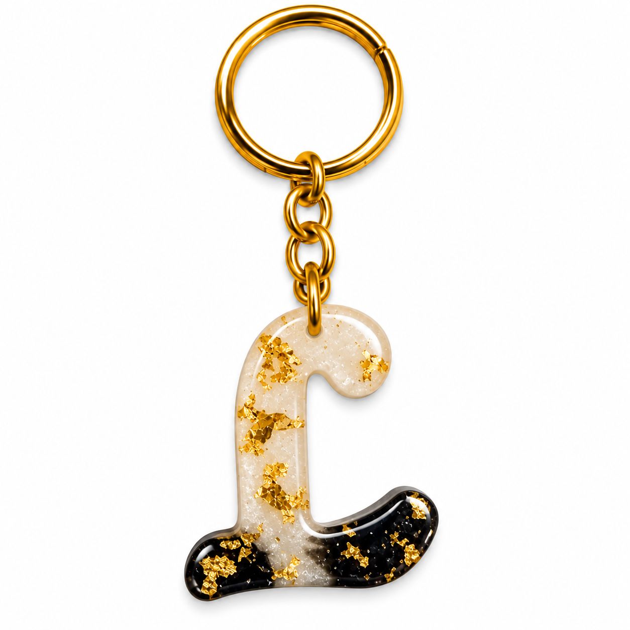 Alphabet Epoxy Resin Keychain