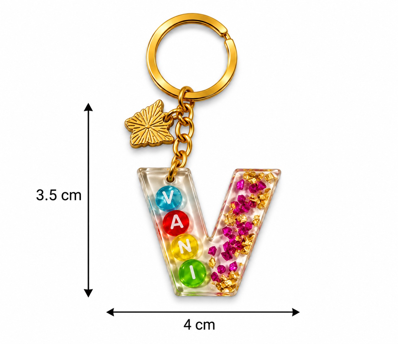 Alphabet Epoxy Resin Keychain