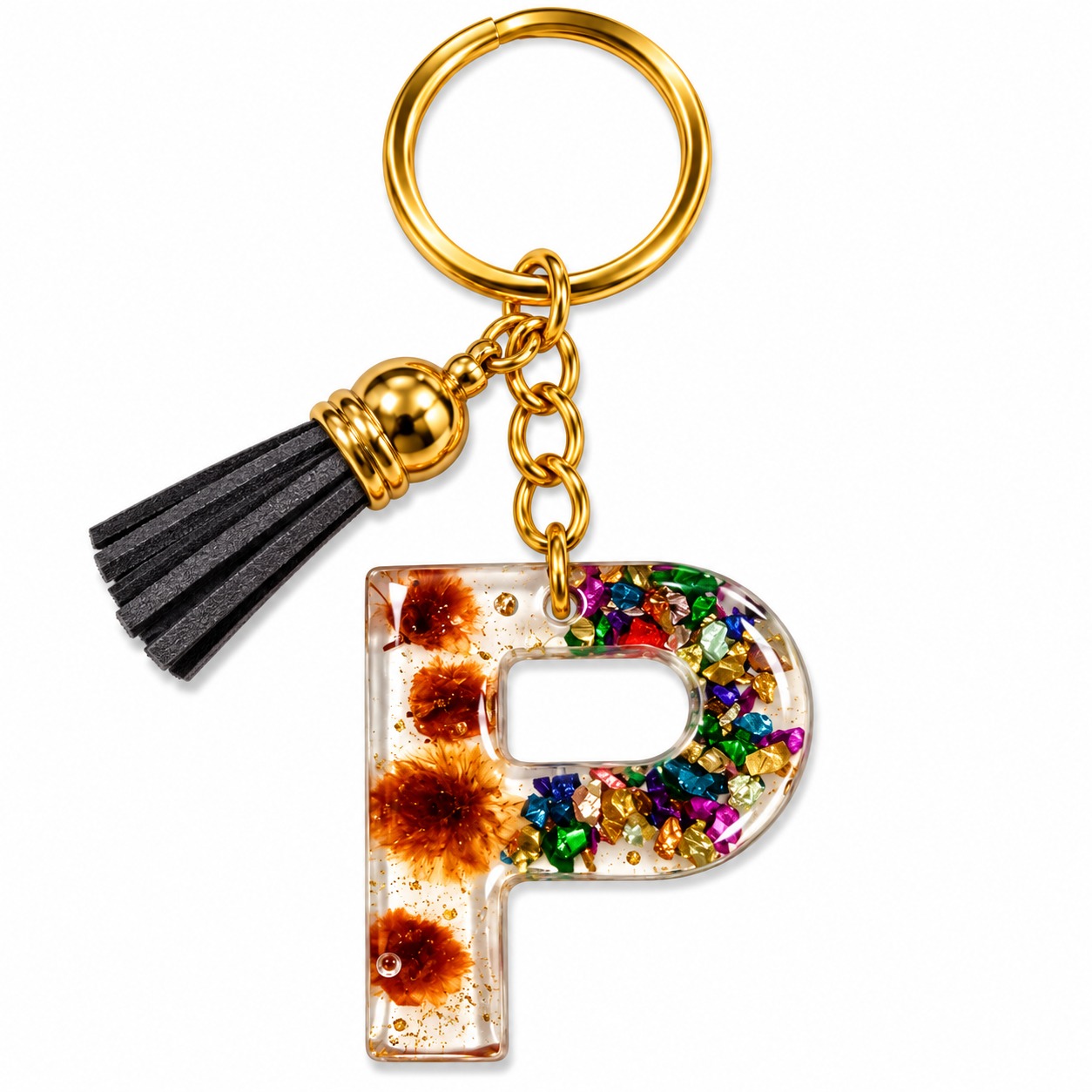 Alphabet Epoxy Resin Keychain