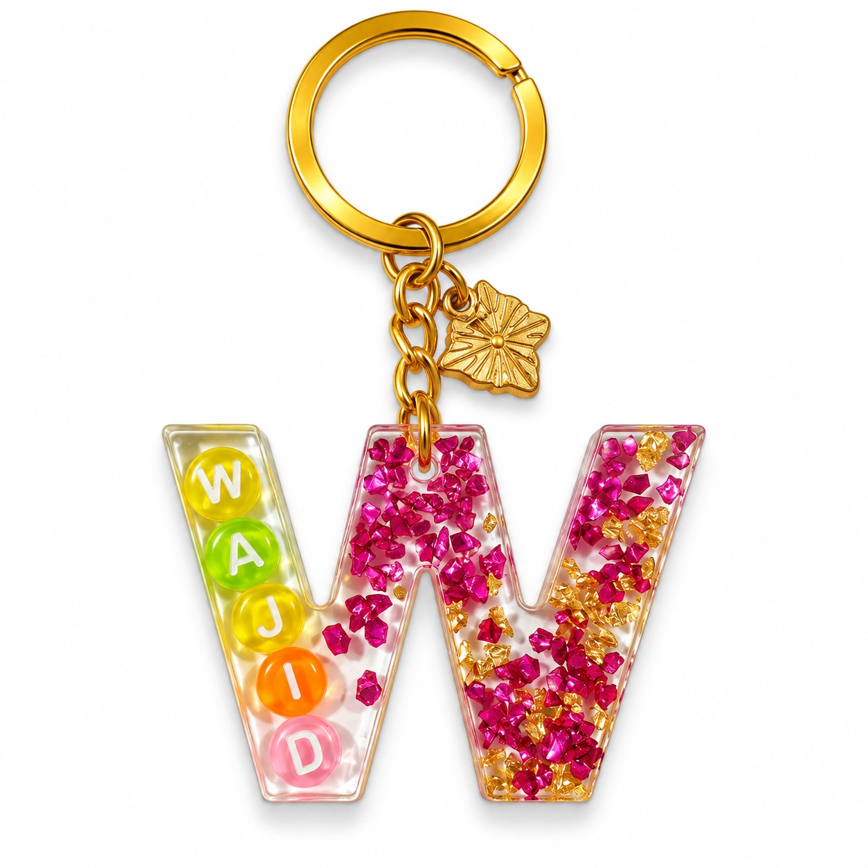 Alphabet Epoxy Resin Keychain