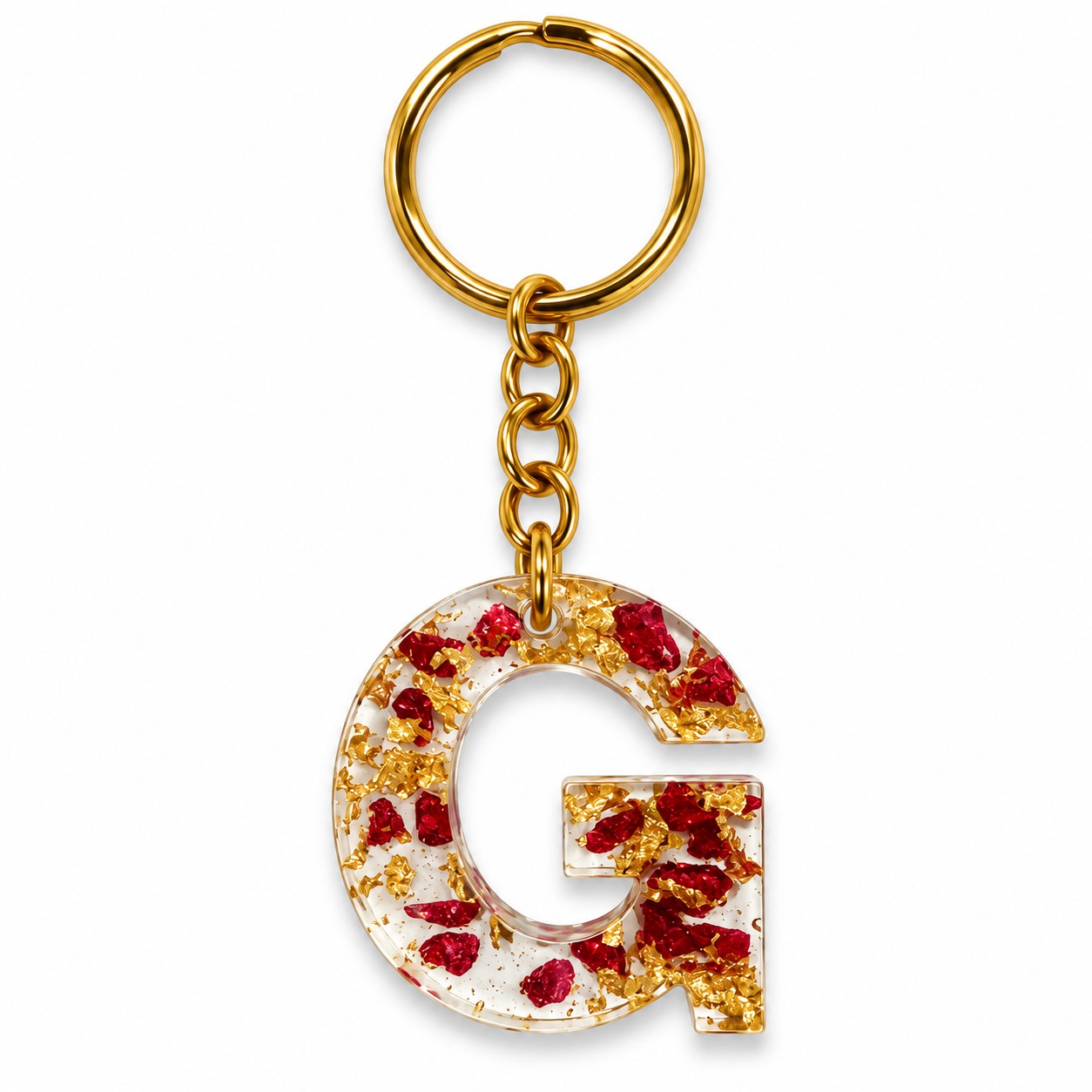 Alphabet Epoxy Resin Keychain