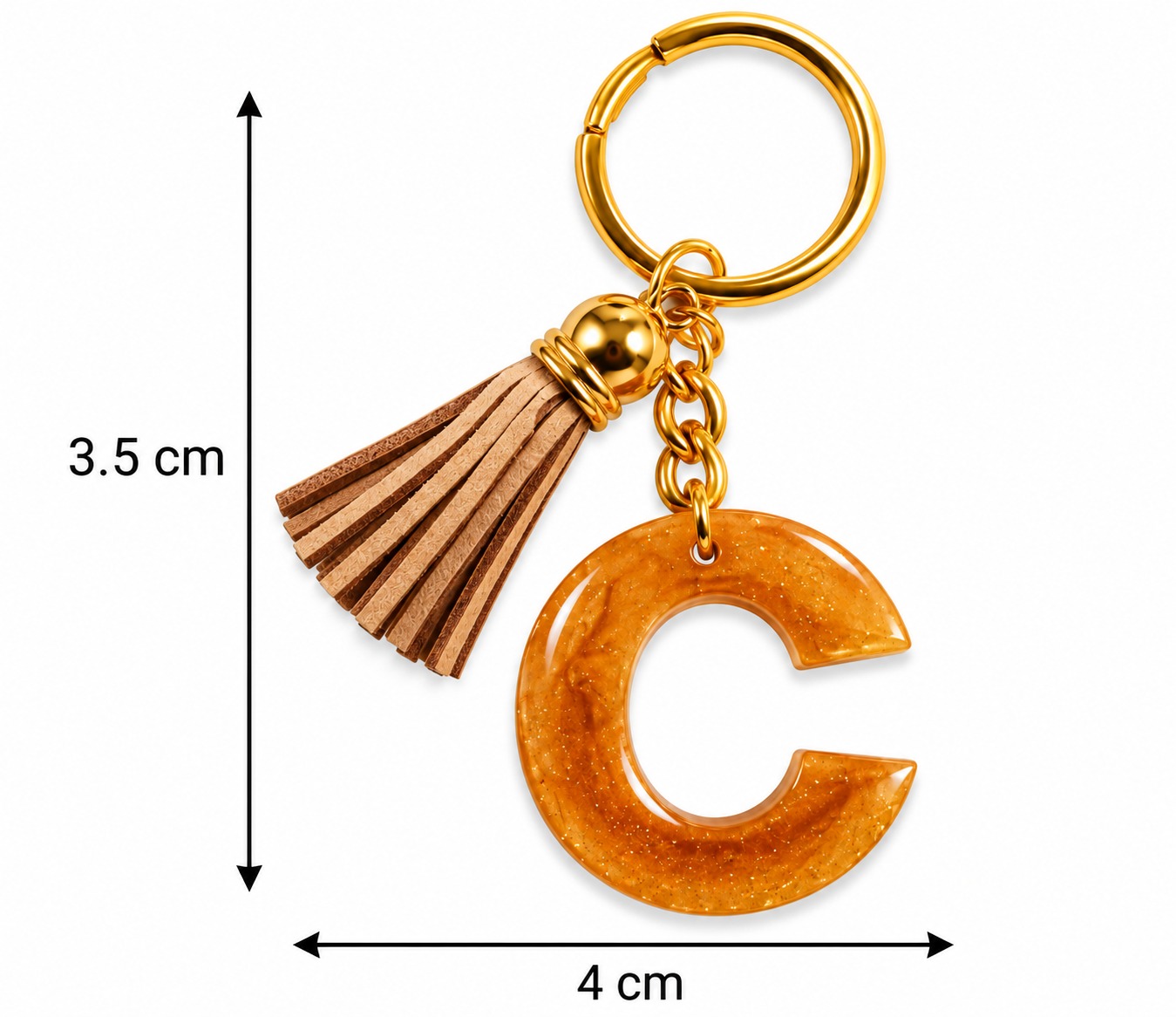 Alphabet Epoxy Resin Keychain