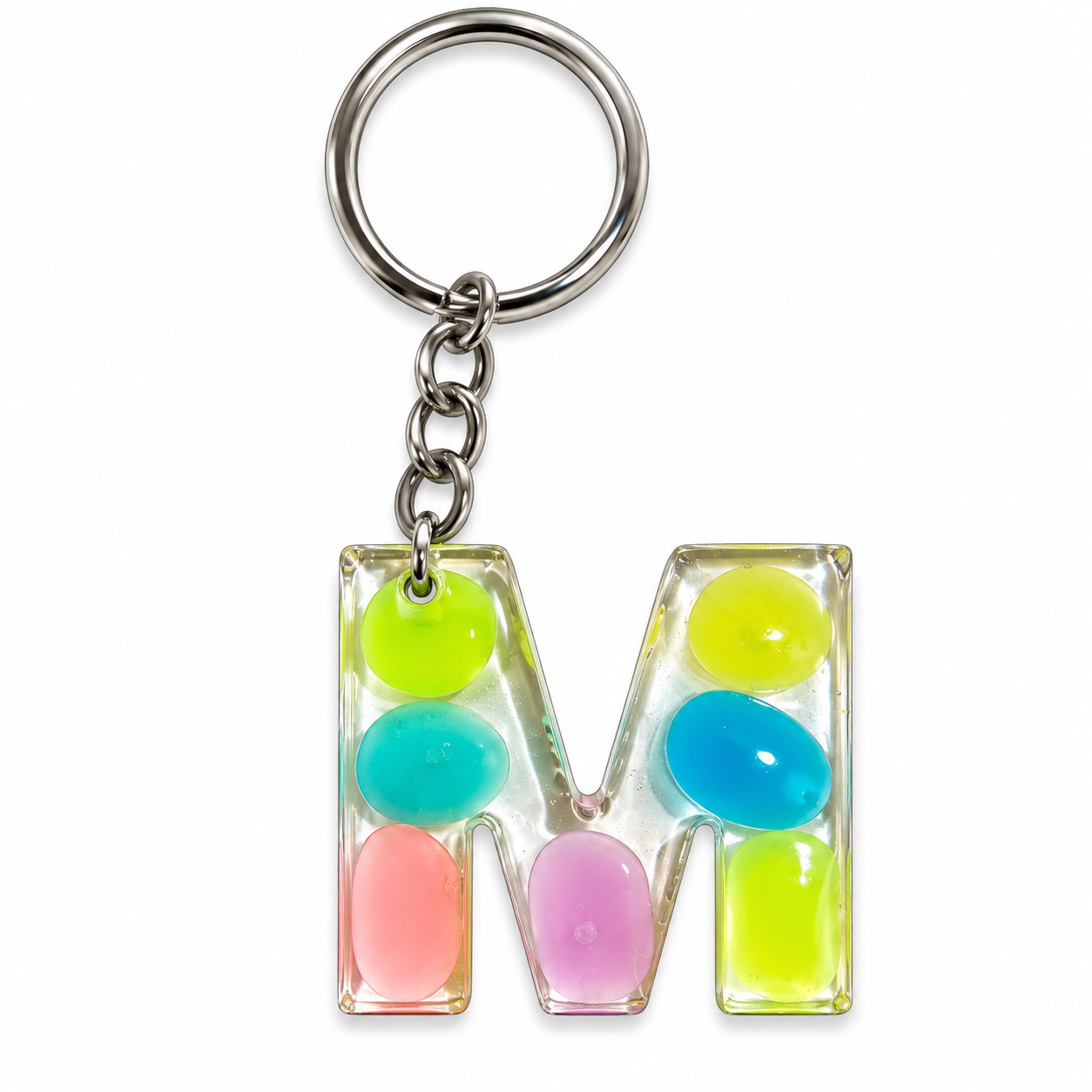 Alphabet Epoxy Resin Keychain