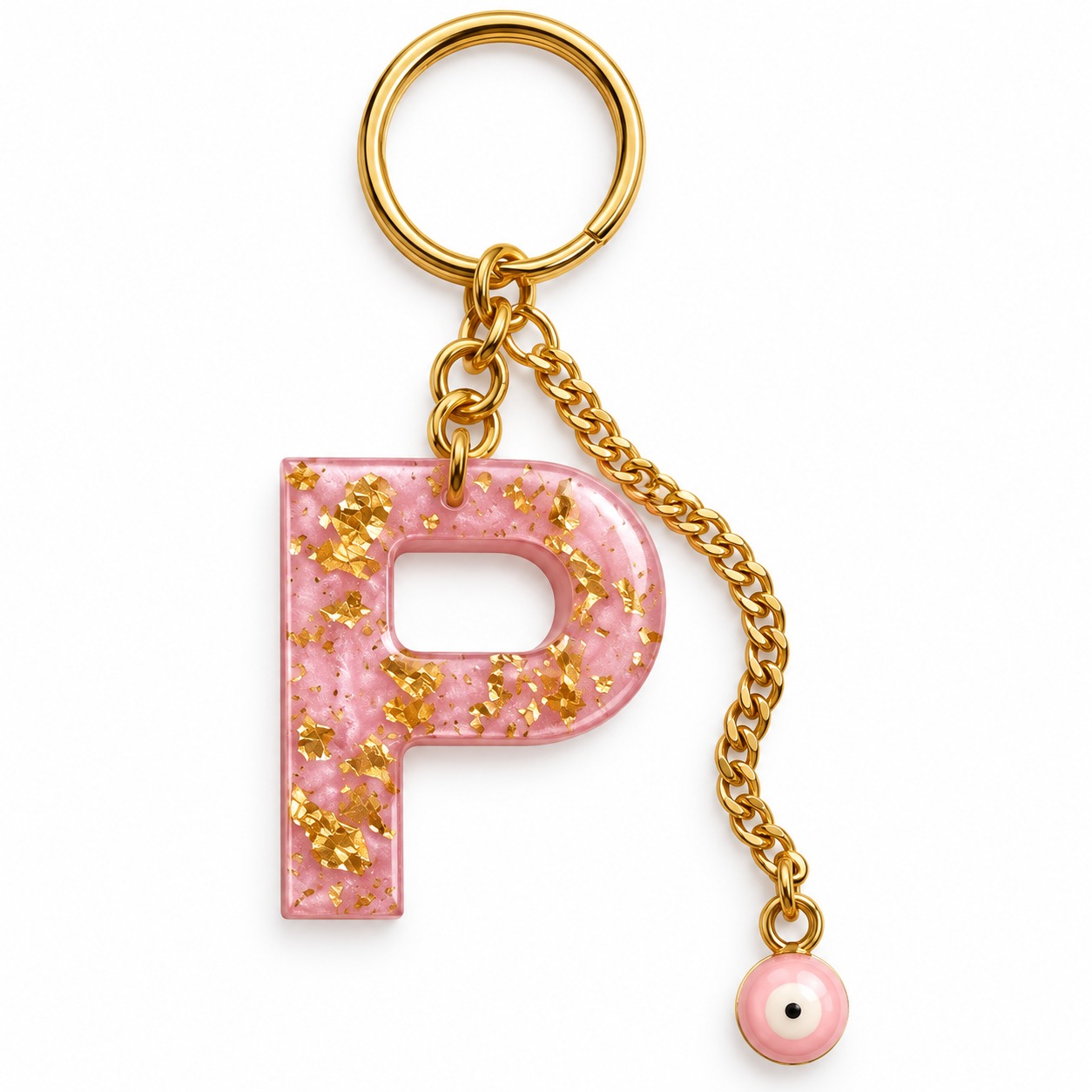 Alphabet Epoxy Resin Keychain