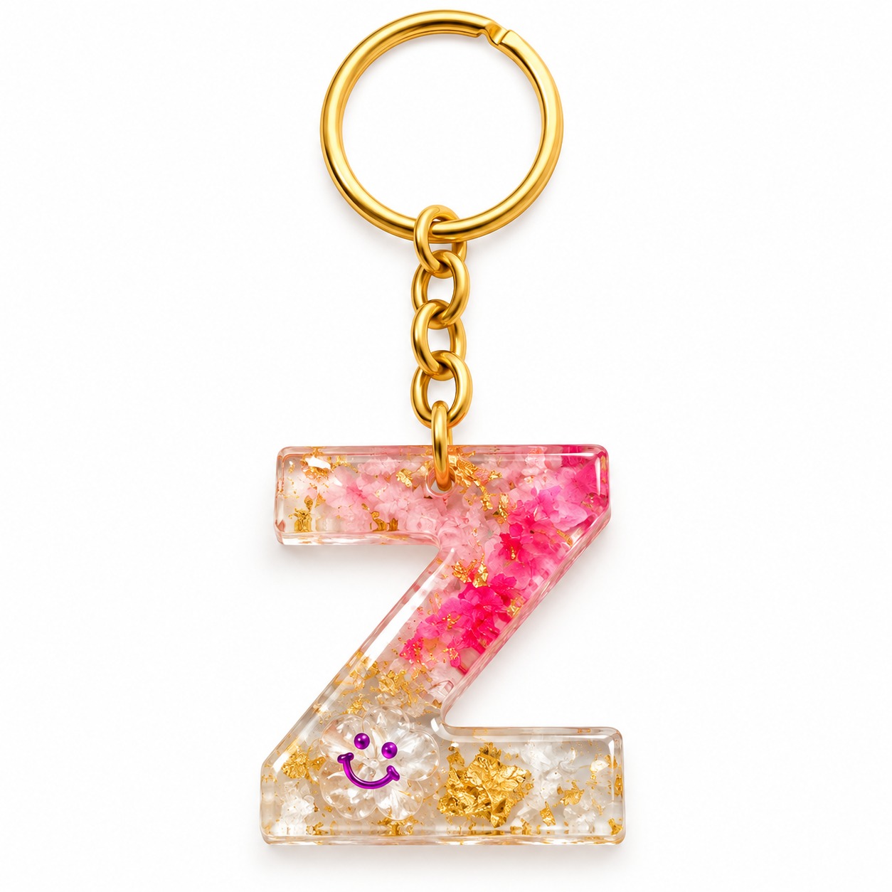 Alphabet Epoxy Resin Keychain