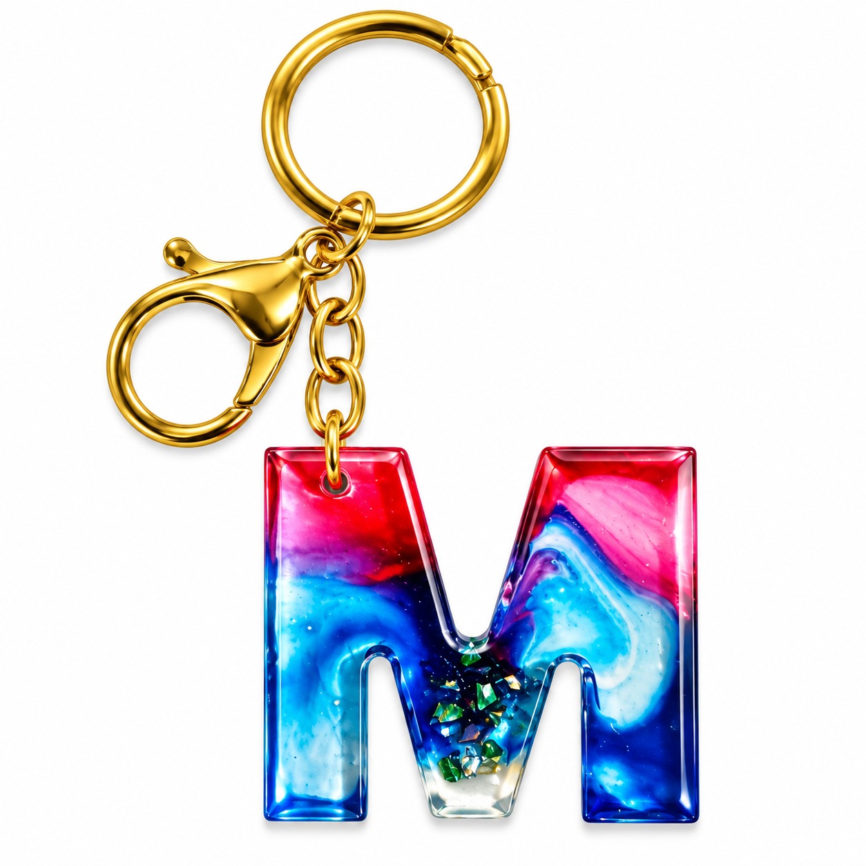 Alphabet Epoxy Resin Keychain