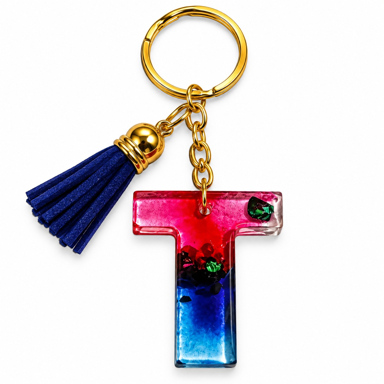 Alphabet Epoxy Resin Keychain