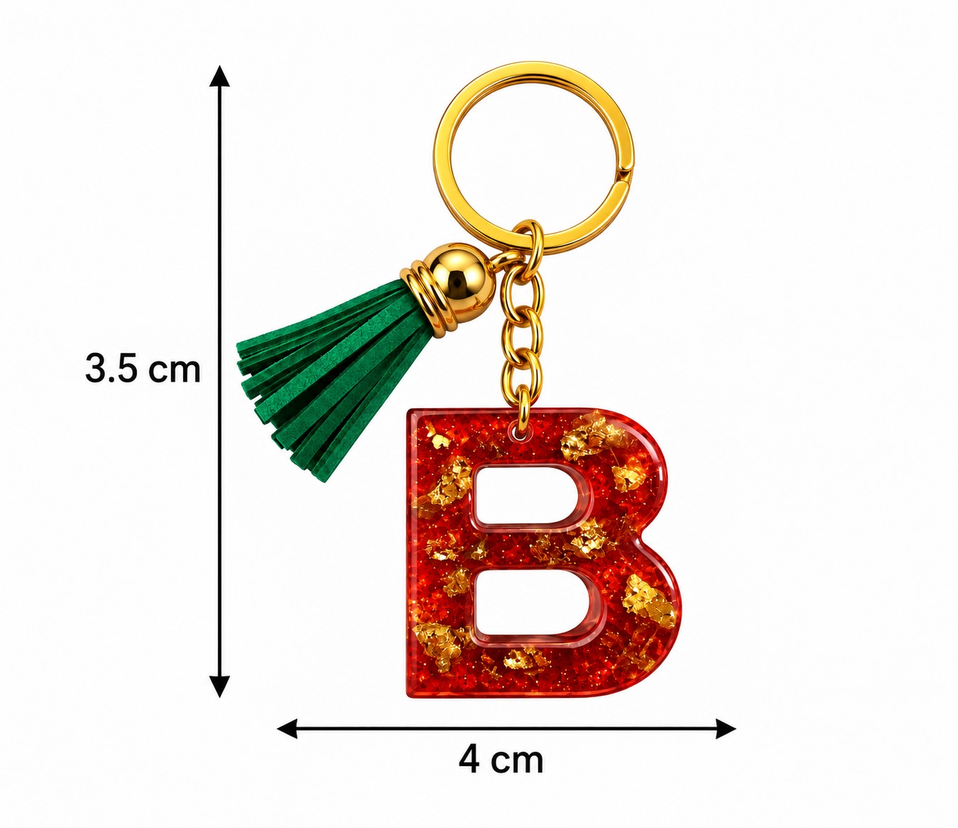 Alphabet Epoxy Resin Keychain