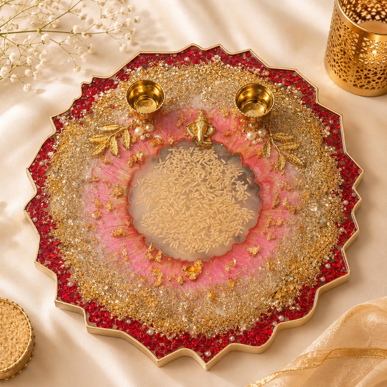 Luxury Resin Puja Thali