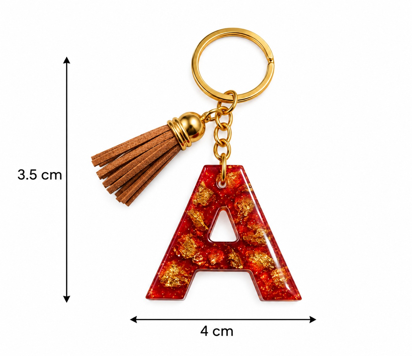 Alphabet Epoxy Resin Keychain