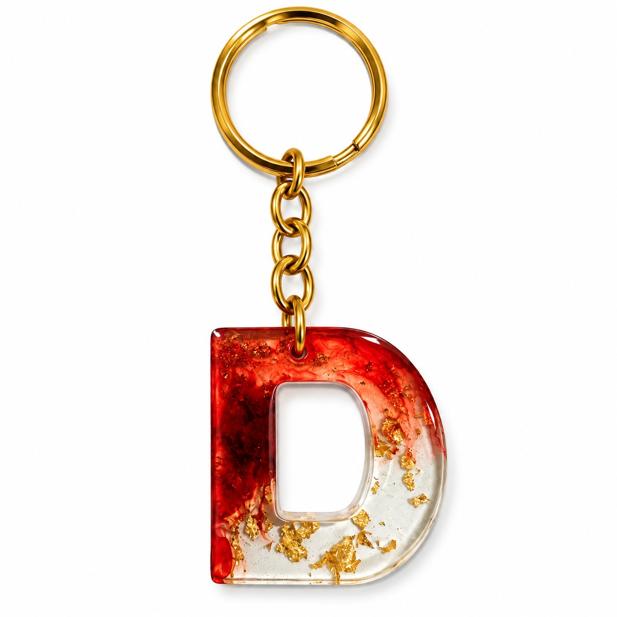 Alphabet Epoxy Resin Keychain