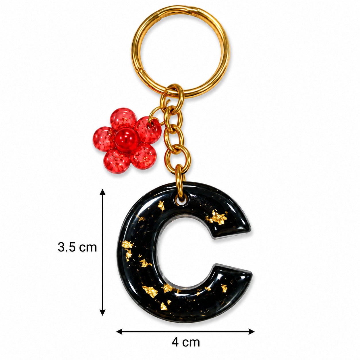 Alphabet Epoxy Resin Keychain