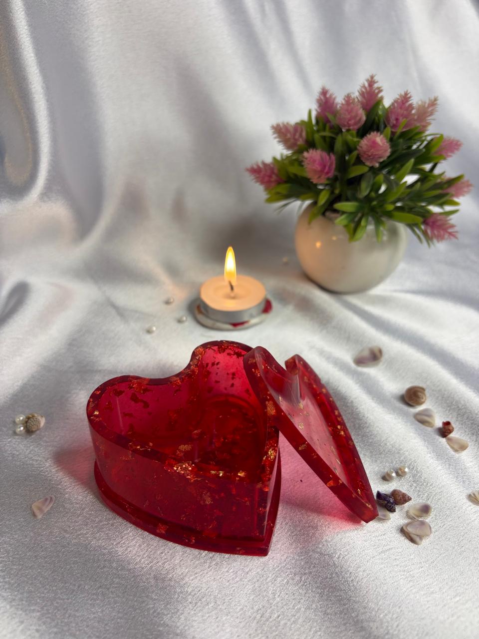 Luxury Heart Shape Resin Mini Box