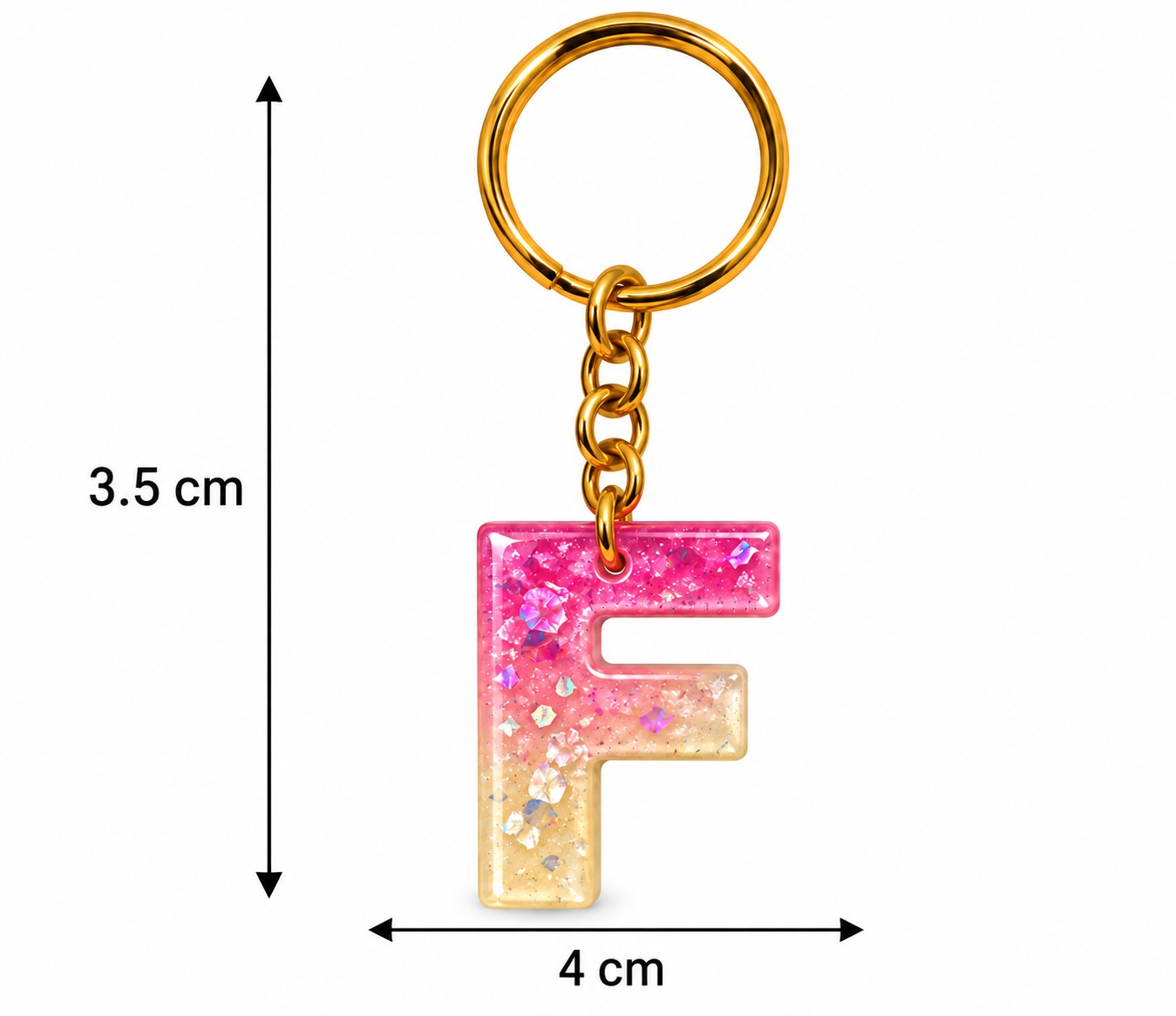Alphabet Epoxy Resin Keychain